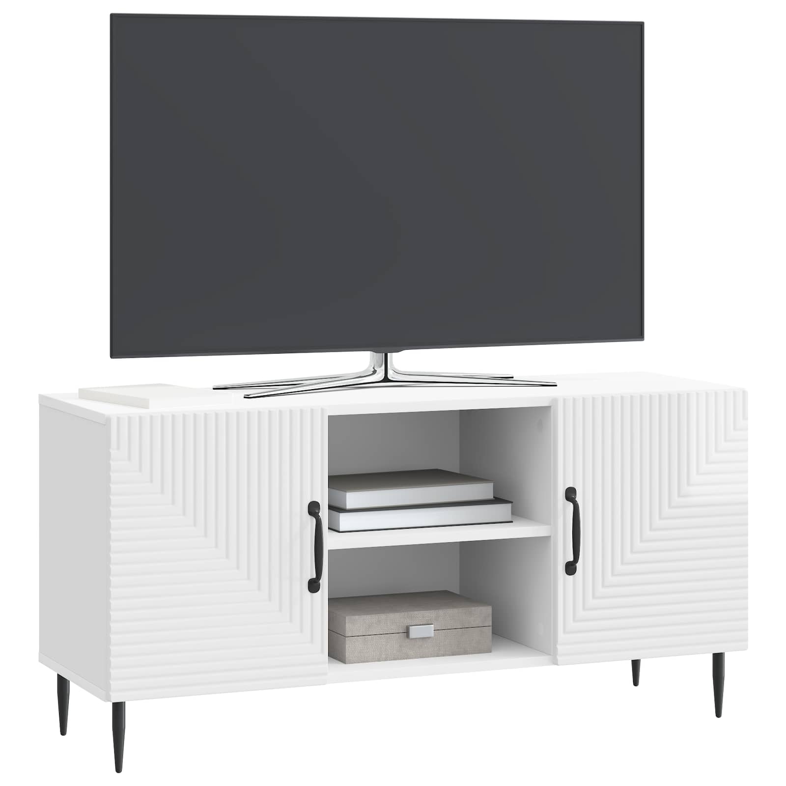 Ντουλάπι TV Γυαλιστερό Λευκό 102 x 34,5 x 50 εκ. - Pakobazaar