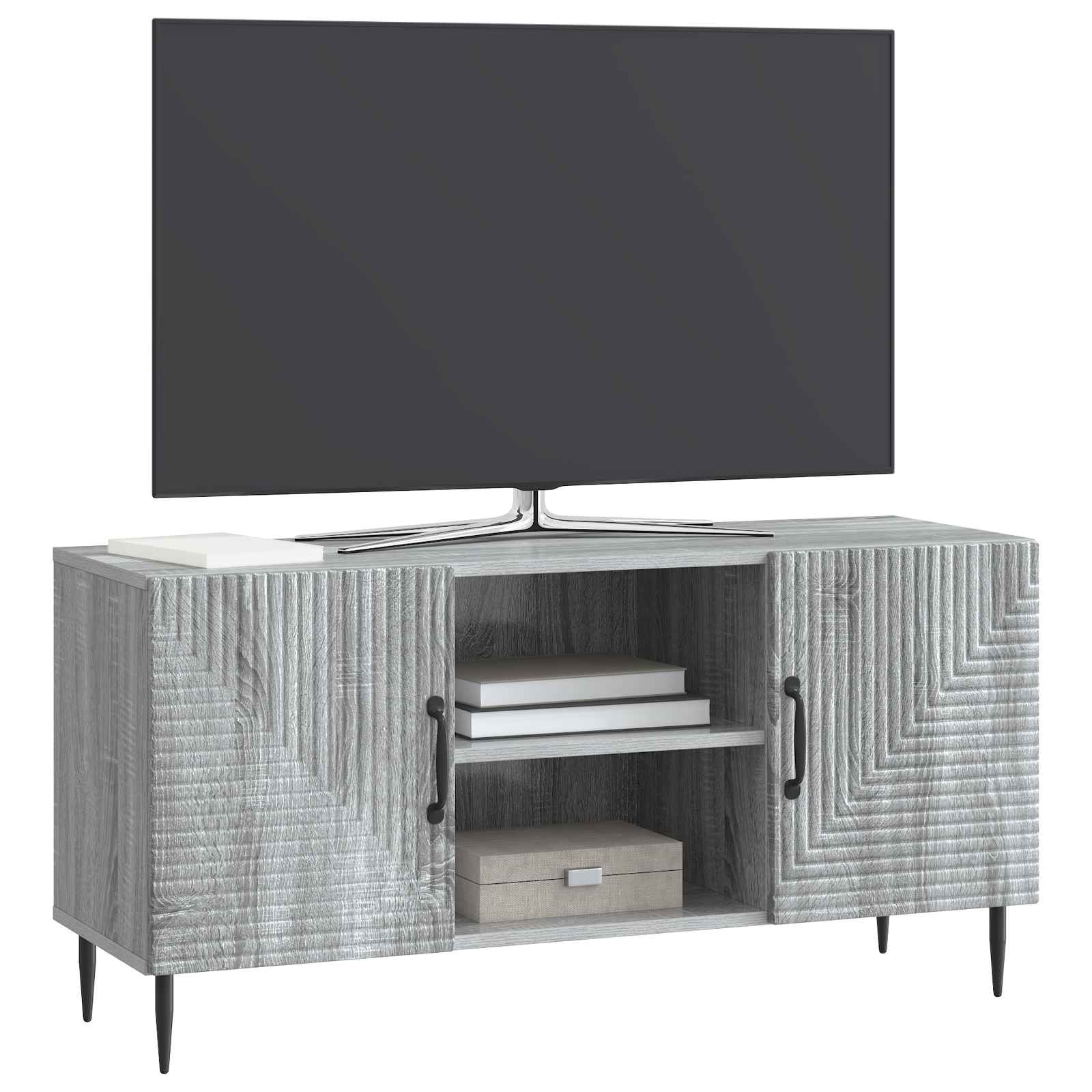 Ντουλάπι TV Γκρι Sonoma 102 x 34,5 x 50 εκ. Επεξεργασμένο Ξύλο - Pakobazaar