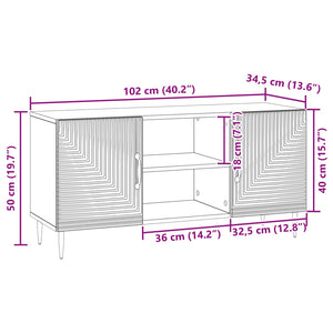 Ντουλάπι TV Παλαιωμένο ξύλο 102 x 34,5 x 50 εκ. - Pakobazaar
