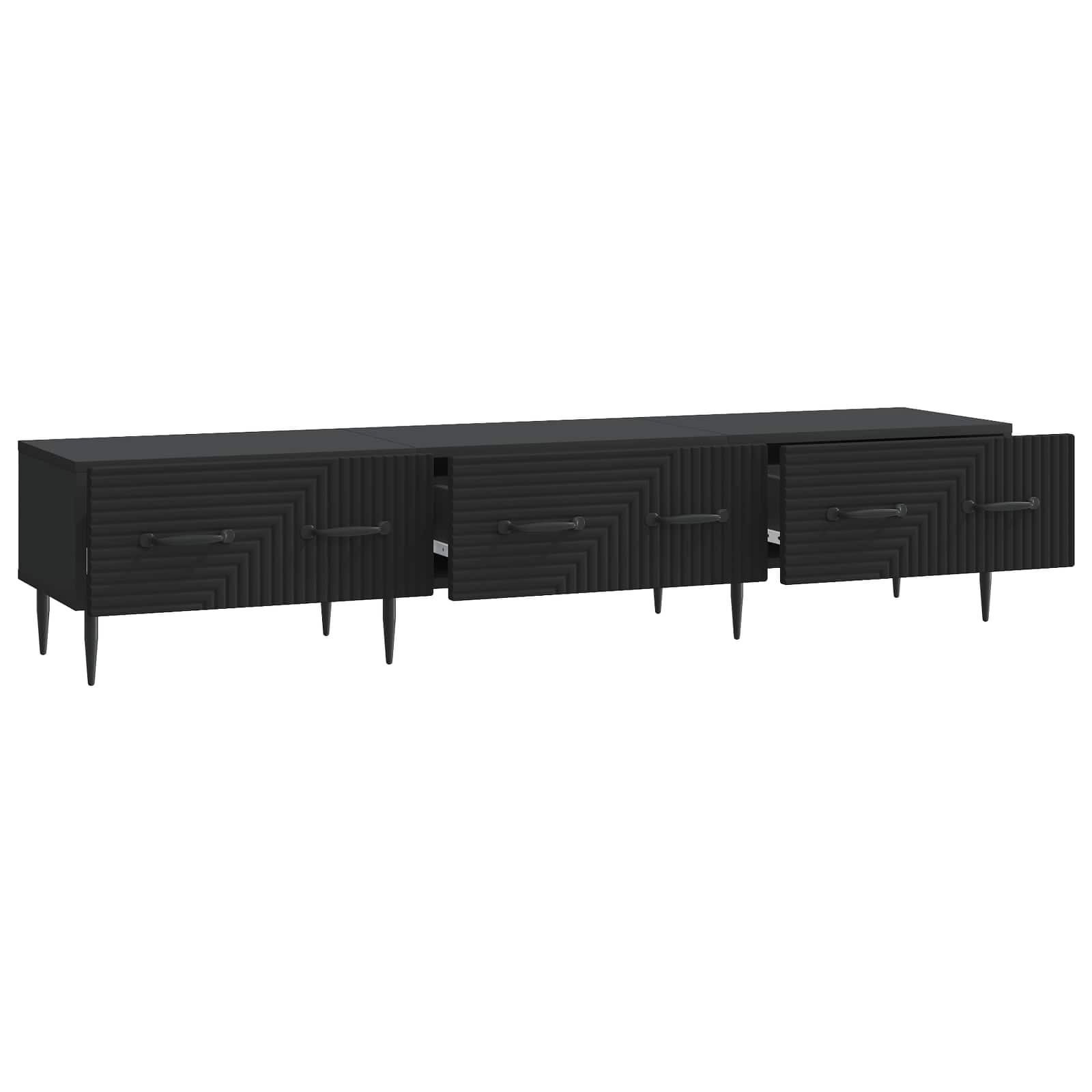 Ντουλάπι TV Μαύρο 147 x 34,5 x 30 εκ Επεξεργασμένο Ξύλο - Pakobazaar