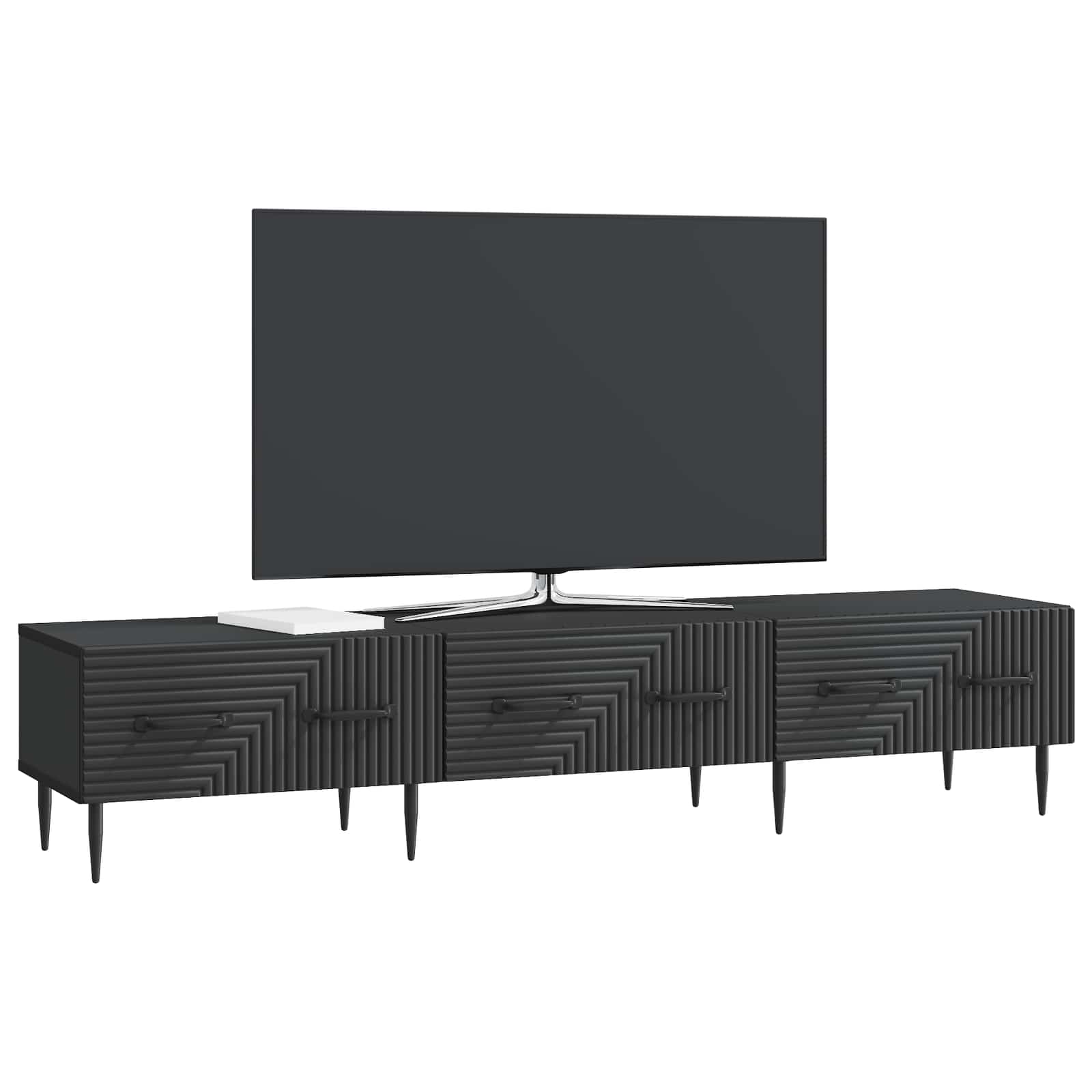 Ντουλάπι TV Μαύρο 147 x 34,5 x 30 εκ Επεξεργασμένο Ξύλο - Pakobazaar
