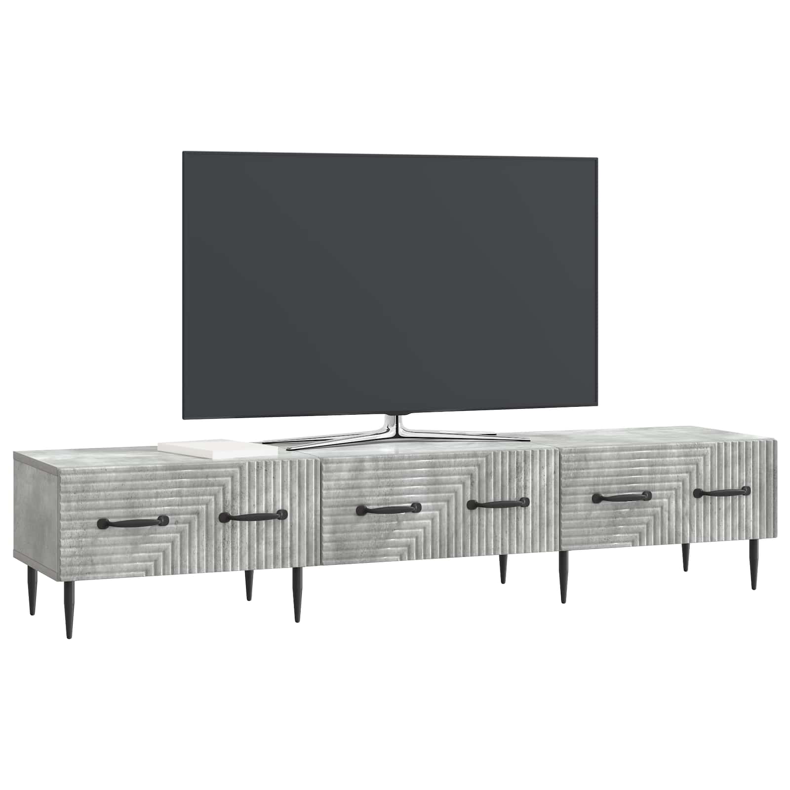 Ντουλάπι TV με συρτάρι Γκρι Σκυροδέματος 147 x 34,5 x 30 εκ - Pakobazaar