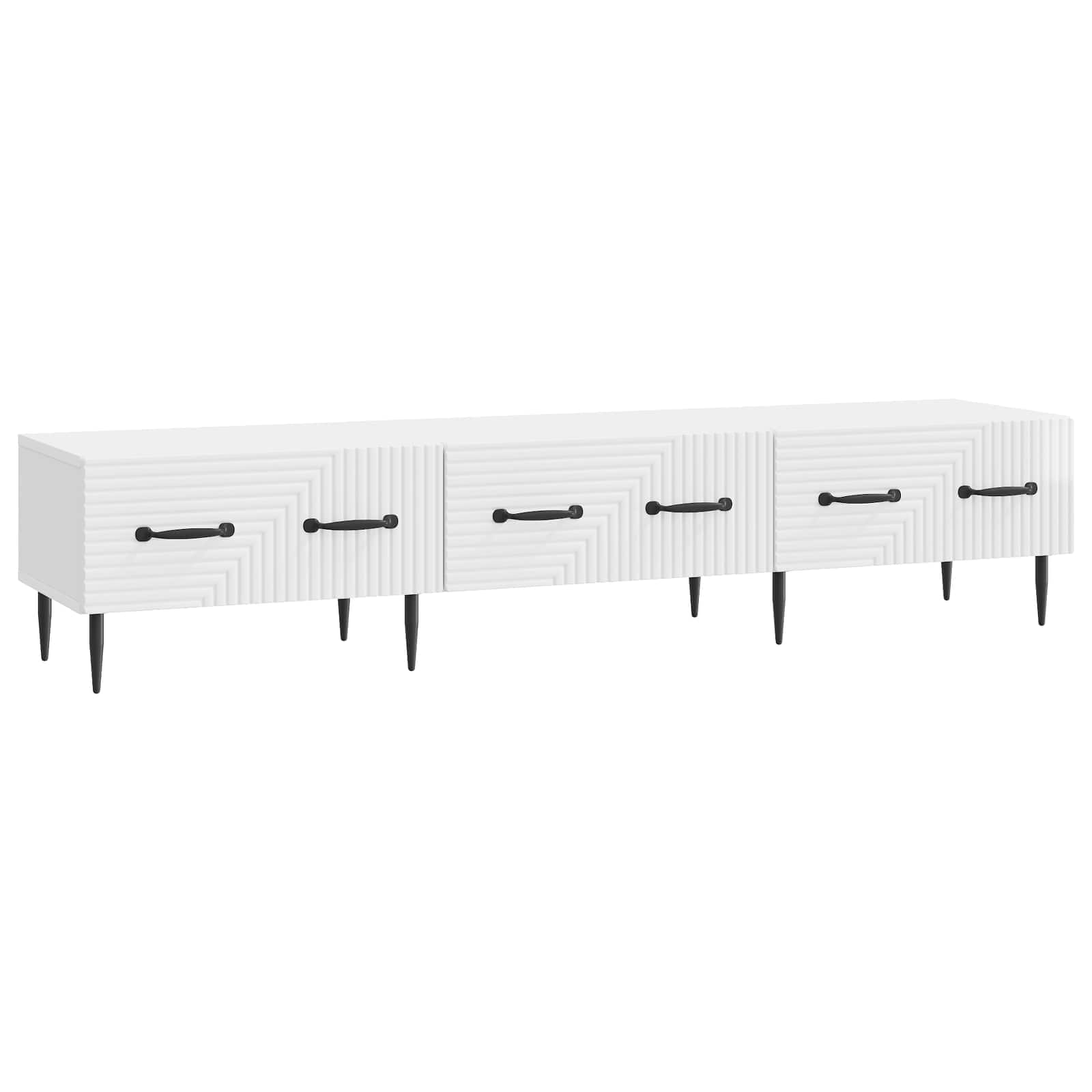 Ντουλάπι TV με συρτάρι Γυαλιστερό Λευκό 147 x 34,5 x 30 εκ - Pakobazaar