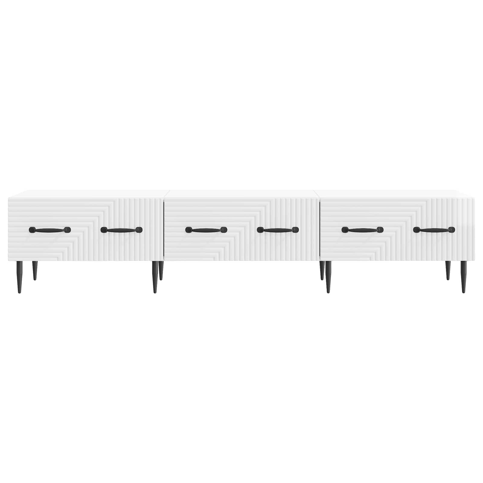 Ντουλάπι TV με συρτάρι Γυαλιστερό Λευκό 147 x 34,5 x 30 εκ - Pakobazaar