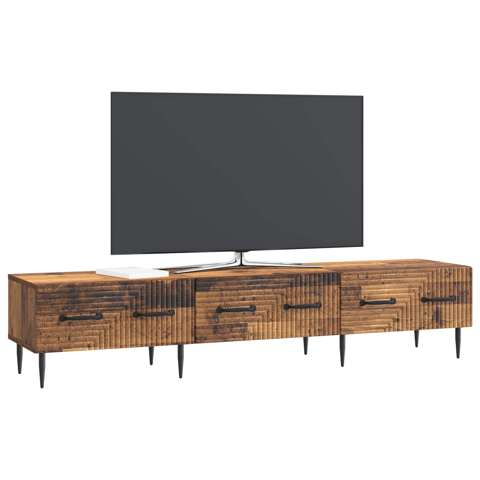 Ντουλάπι TV με συρτάρι Παλαιωμένο ξύλο 147 x 34,5 x 30 εκ - Pakobazaar
