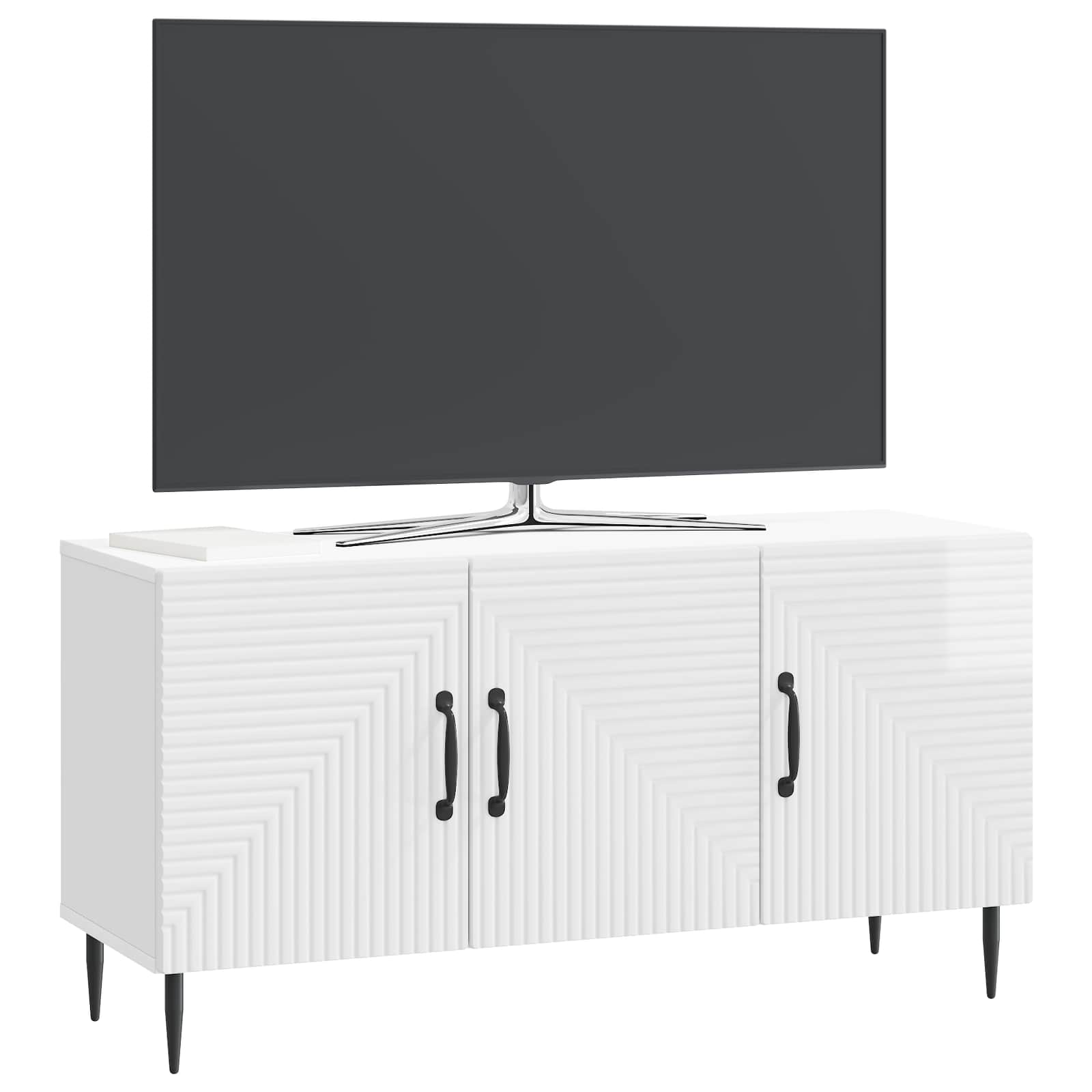 Ντουλάπι TV Γυαλιστερό Λευκό 99 x 34,5 x 50 εκ. - Pakobazaar