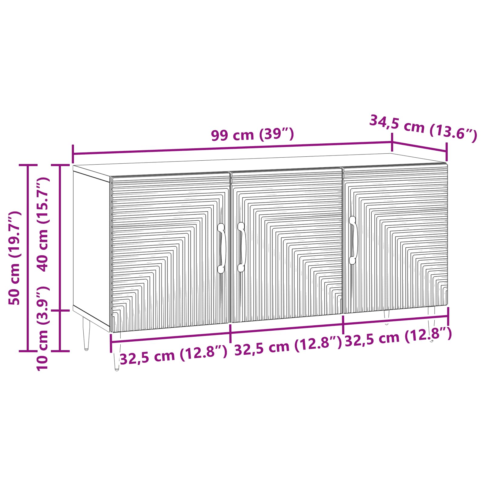 Ντουλάπι TV Artisan Δρυς 99 x 34,5 x 50 εκ. Επεξεργασμένο Ξύλο - Pakobazaar