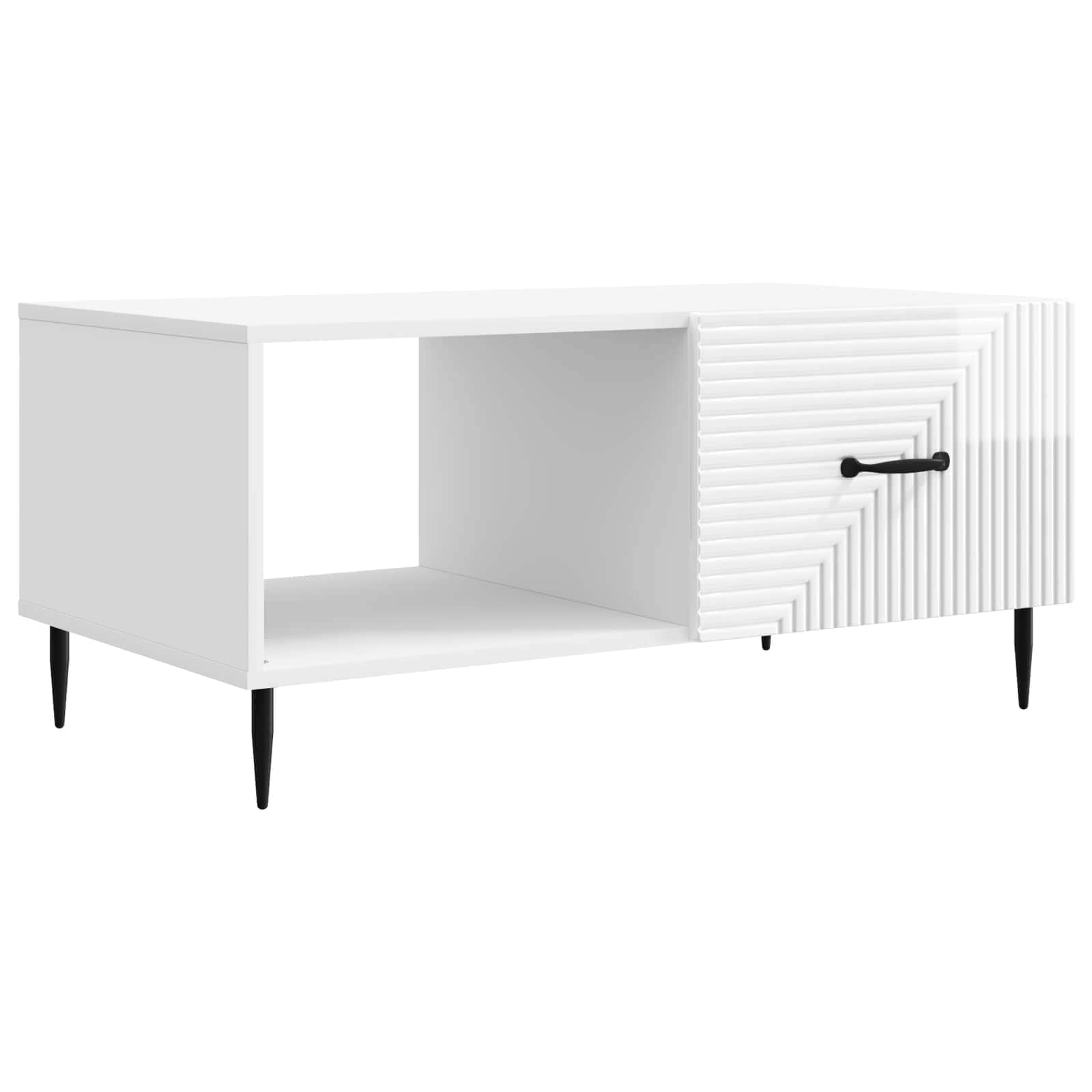 Τραπεζάκι σαλονιού Γυαλιστερό Λευκό 90 x 50 x 40 cm - Pakobazaar