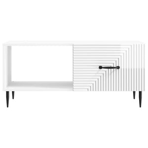 Τραπεζάκι σαλονιού Γυαλιστερό Λευκό 90 x 50 x 40 cm - Pakobazaar