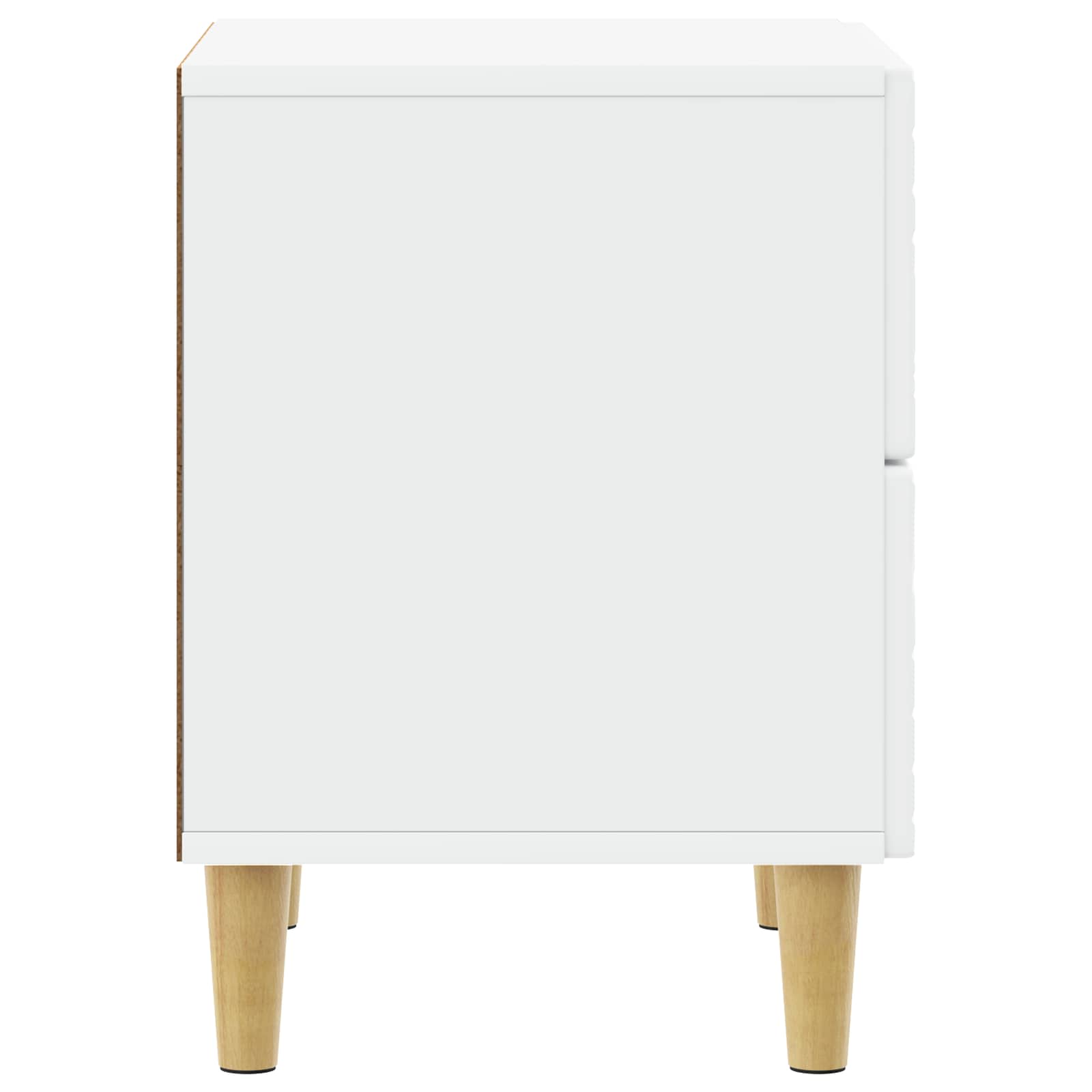 Κομοδίνο 2 pcs Λευκό 43 x 34,5 x 48 εκ Επεξεργασμένο Ξύλο - Pakobazaar