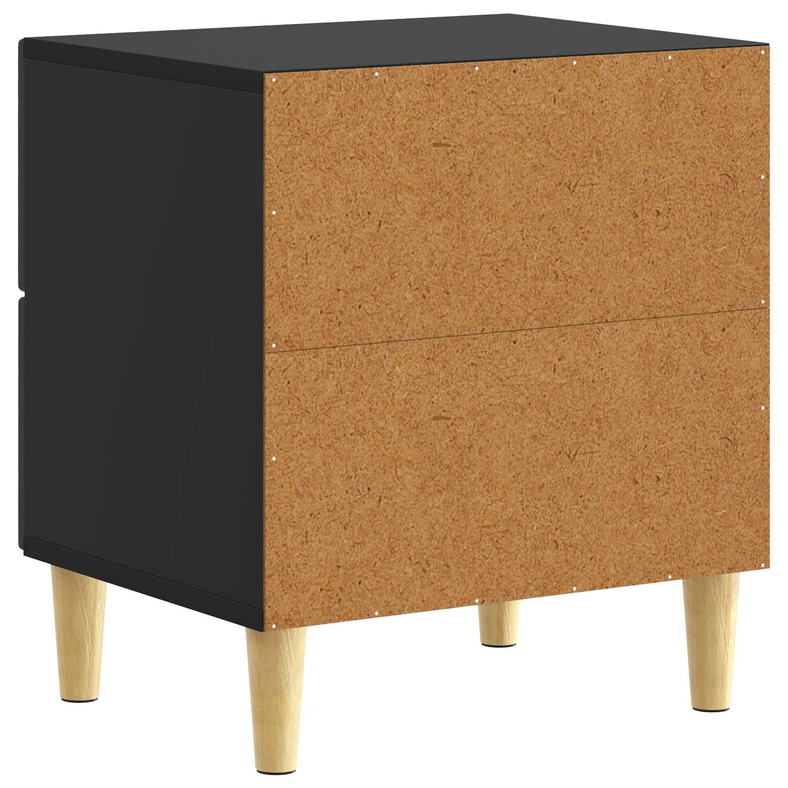 Κομοδίνο 2 pcs Μαύρο 43 x 34,5 x 48 εκ Επεξεργασμένο Ξύλο - Pakobazaar