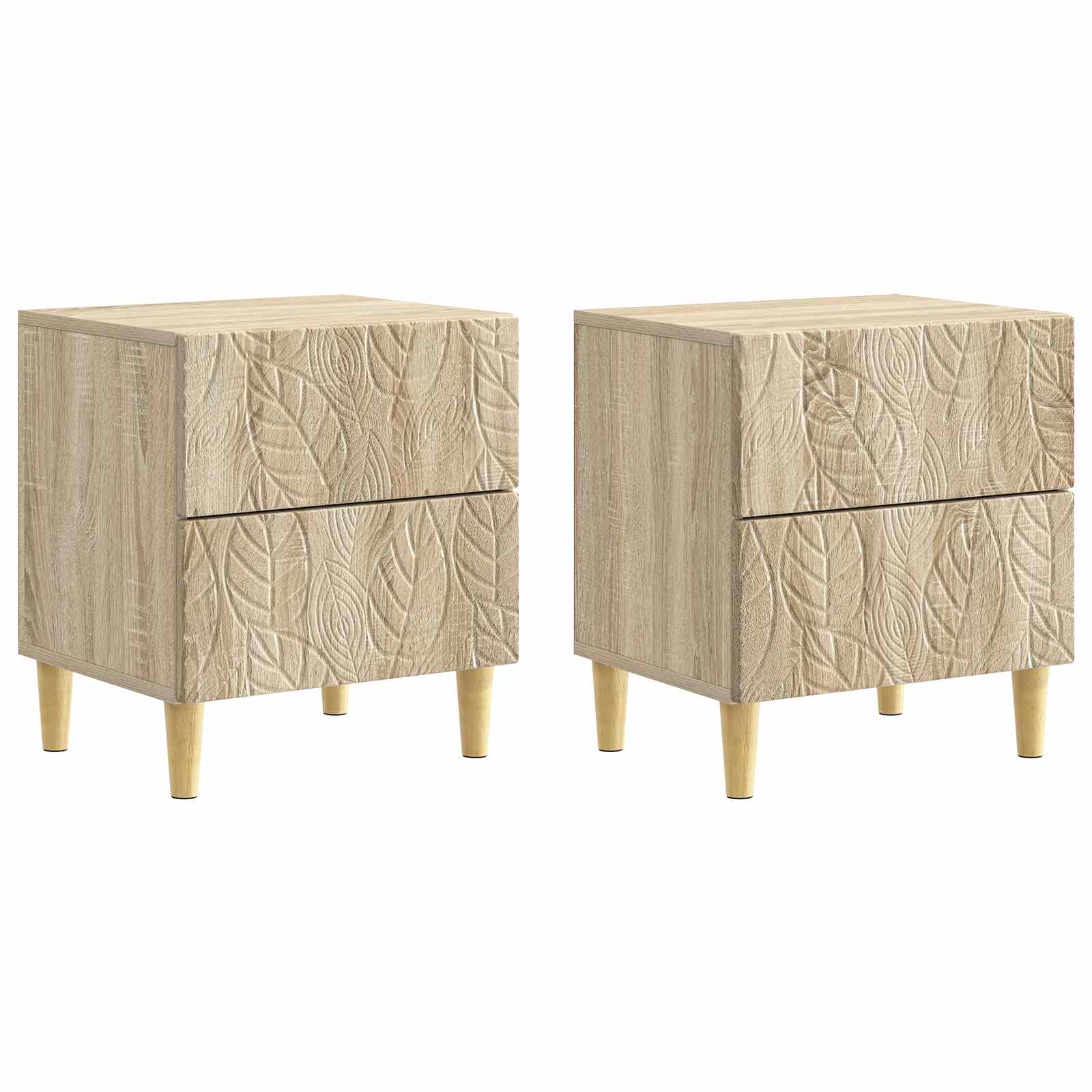 Κομοδίνο 2 pcs Sonoma Δρυς 43 x 34,5 x 48 εκ Επεξεργασμένο Ξύλο - Pakobazaar