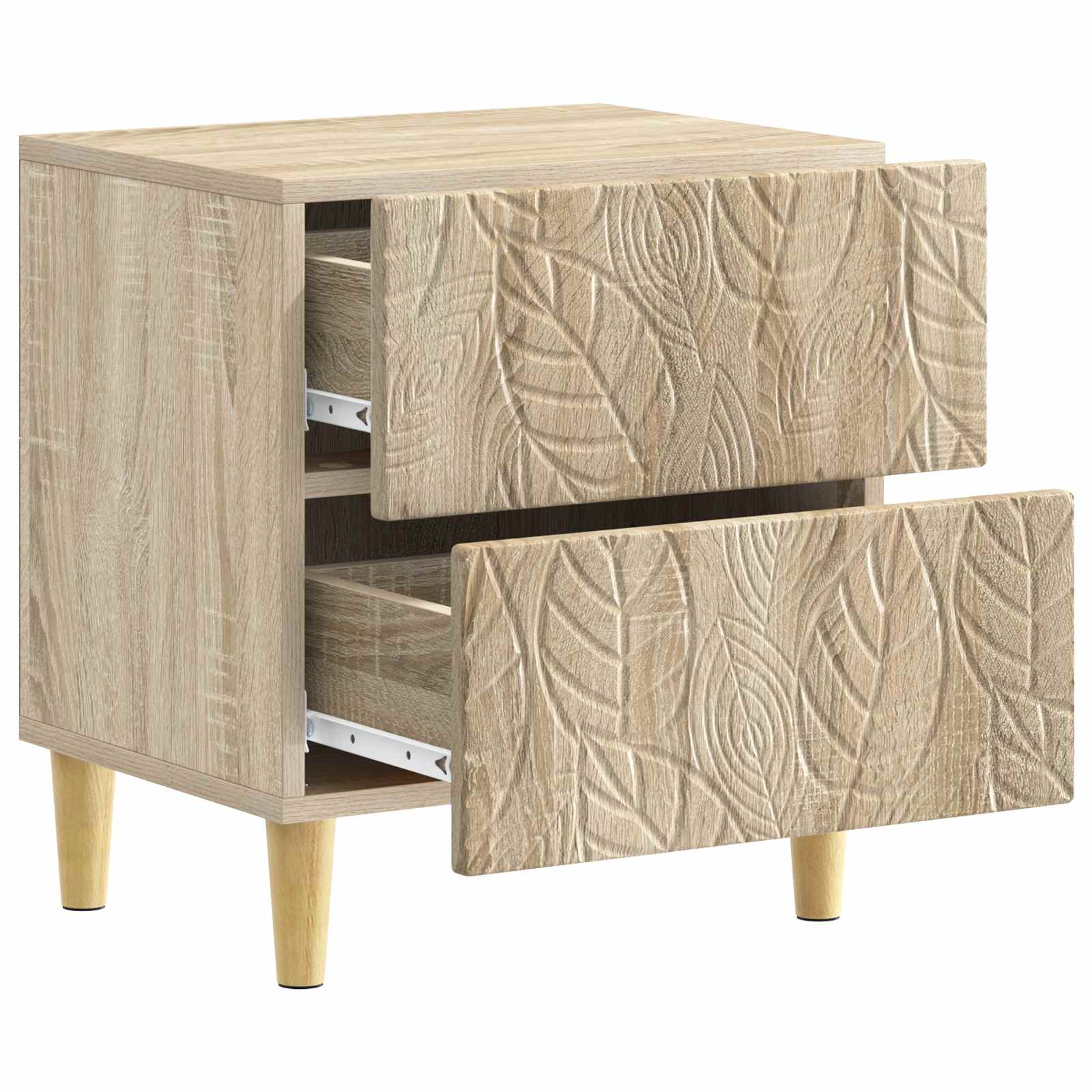 Κομοδίνο 2 pcs Sonoma Δρυς 43 x 34,5 x 48 εκ Επεξεργασμένο Ξύλο - Pakobazaar