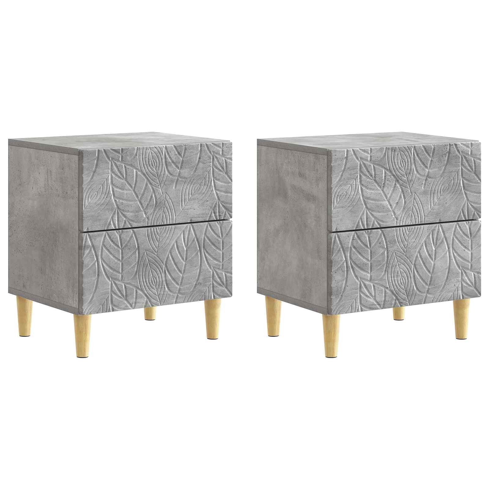 Κομοδίνο 2 pcs Γκρι Σκυροδέματος 43 x 34,5 x 48 εκ - Pakobazaar