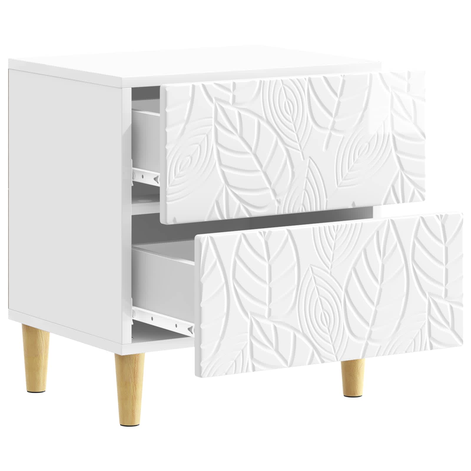 Κομοδίνο 2 pcs Γυαλιστερό Λευκό 43 x 34,5 x 48 εκ - Pakobazaar