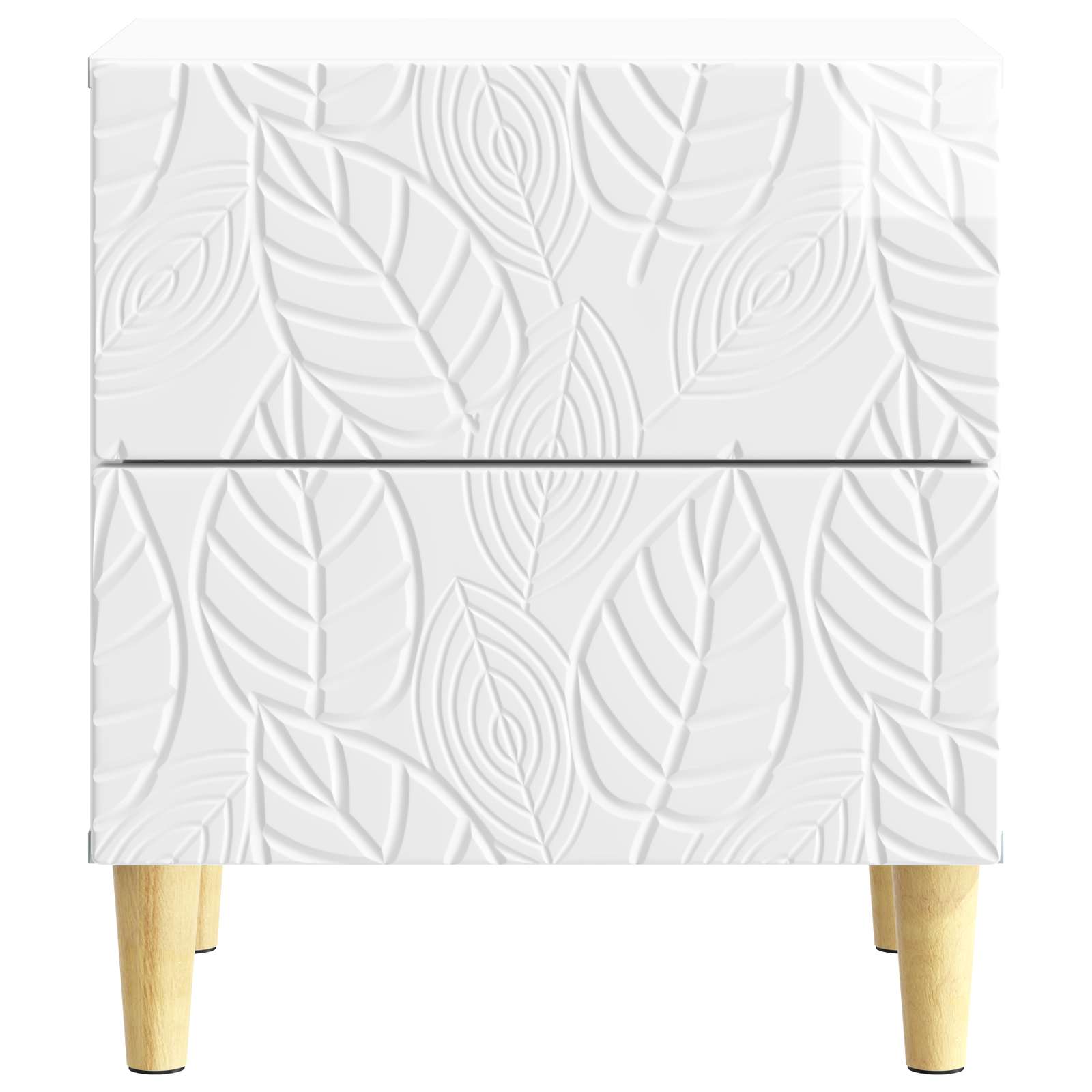 Κομοδίνο 2 pcs Γυαλιστερό Λευκό 43 x 34,5 x 48 εκ - Pakobazaar
