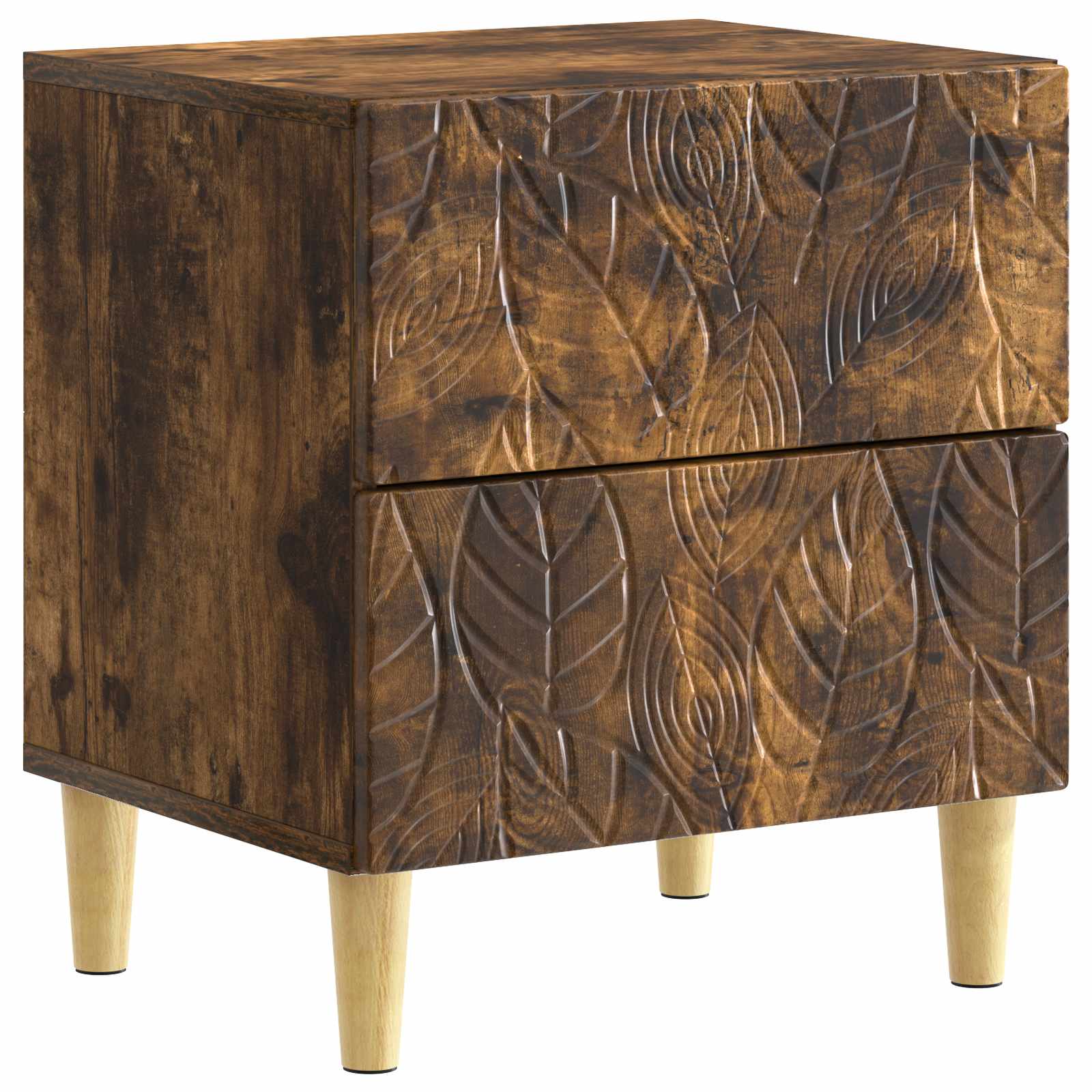 Κομοδίνο 2 pcs Καπνισμένο Ξύλο Δρυός 43 x 34,5 x 48 εκ - Pakobazaar