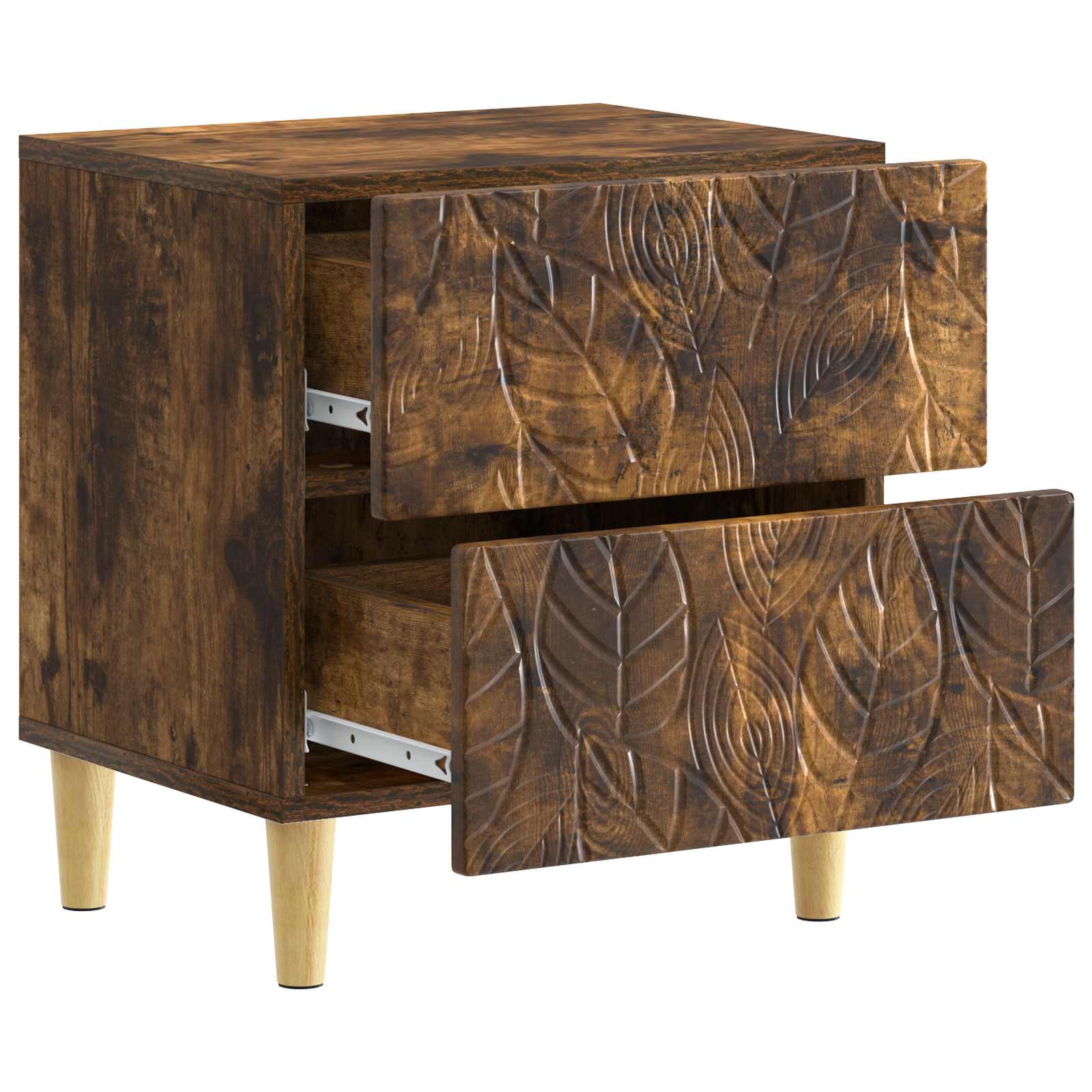 Κομοδίνο 2 pcs Καπνισμένο Ξύλο Δρυός 43 x 34,5 x 48 εκ - Pakobazaar