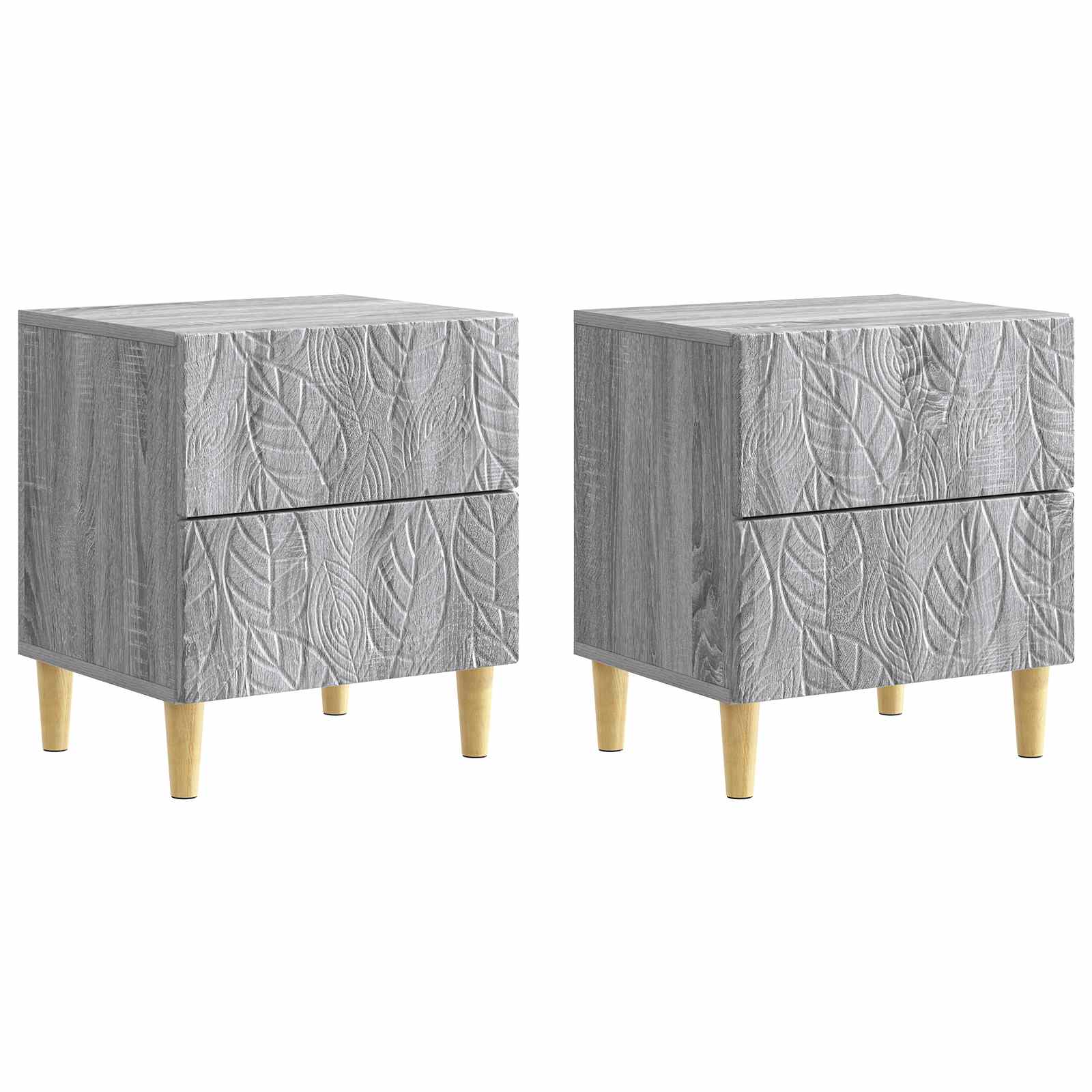 Κομοδίνο 2 pcs Γκρι Sonoma 43 x 34,5 x 48 εκ Επεξεργασμένο Ξύλο - Pakobazaar