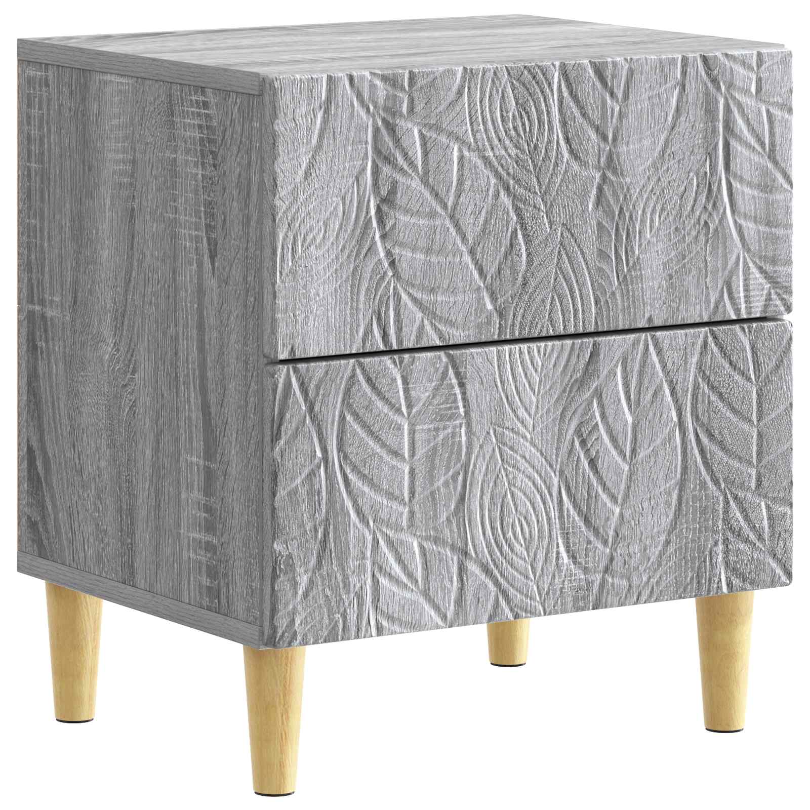 Κομοδίνο 2 pcs Γκρι Sonoma 43 x 34,5 x 48 εκ Επεξεργασμένο Ξύλο - Pakobazaar
