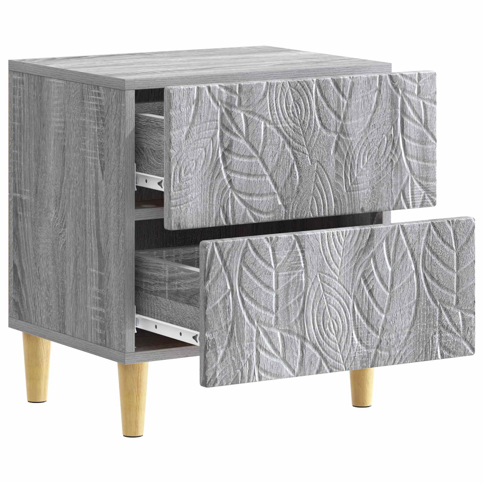 Κομοδίνο 2 pcs Γκρι Sonoma 43 x 34,5 x 48 εκ Επεξεργασμένο Ξύλο - Pakobazaar