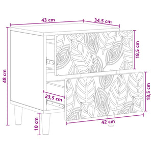 Κομοδίνο 2 pcs Artisan Δρυς 43 x 34,5 x 48 εκ - Pakobazaar