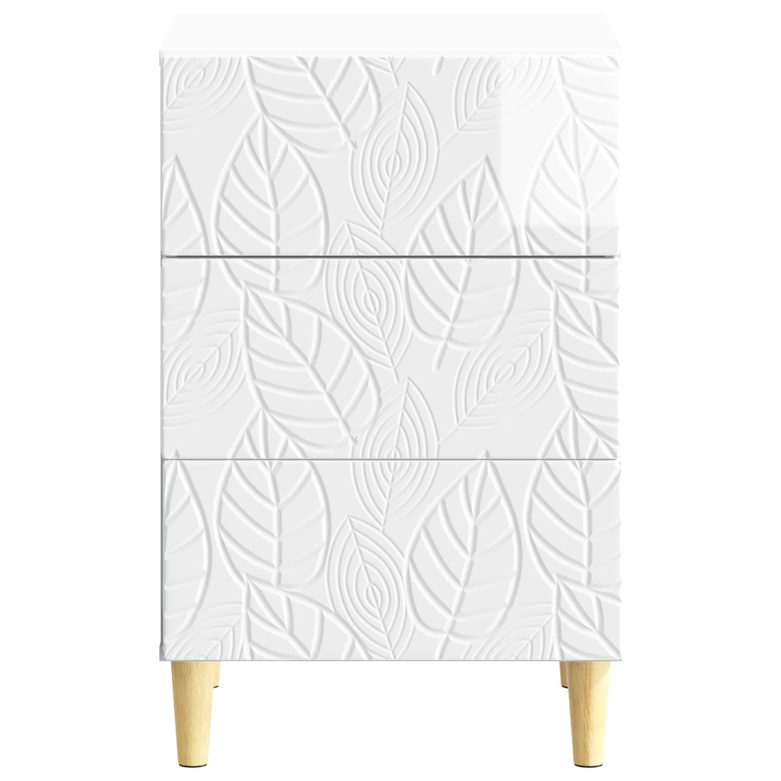 Κομοδίνο Γυαλιστερό Λευκό 43 x 39,5 x 66,5 εκ - Pakobazaar