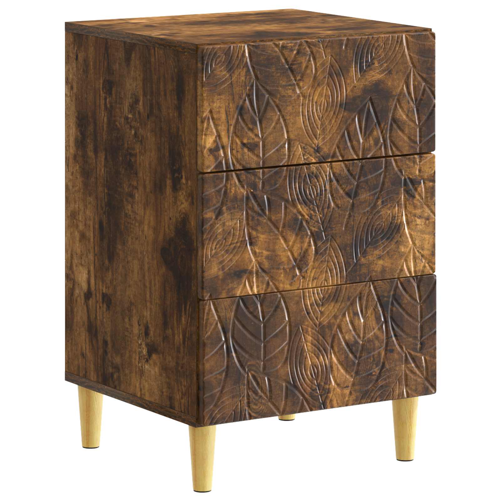 Κομοδίνο Καπνισμένο Ξύλο Δρυός 43 x 39,5 x 66,5 εκ - Pakobazaar