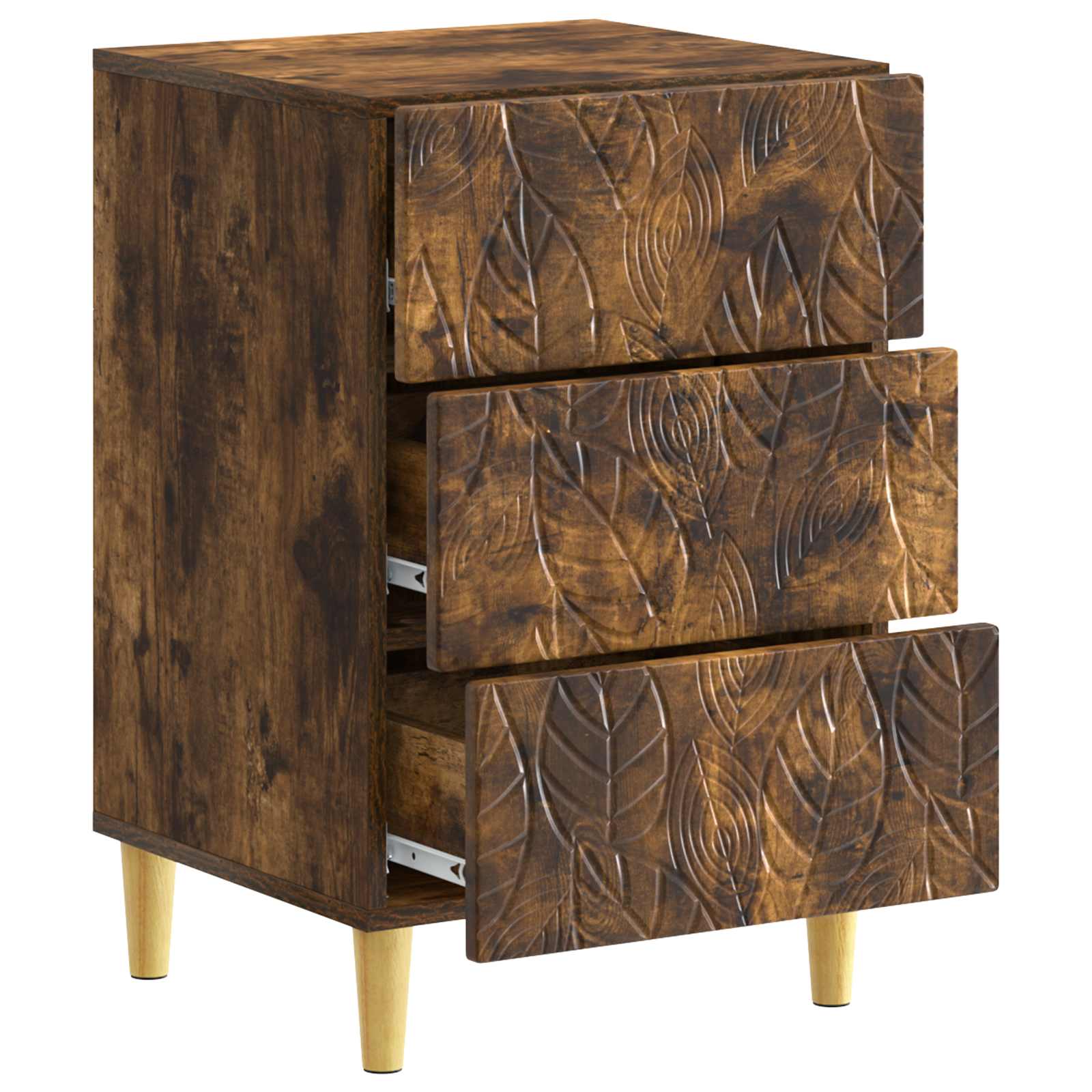 Κομοδίνο Καπνισμένο Ξύλο Δρυός 43 x 39,5 x 66,5 εκ - Pakobazaar