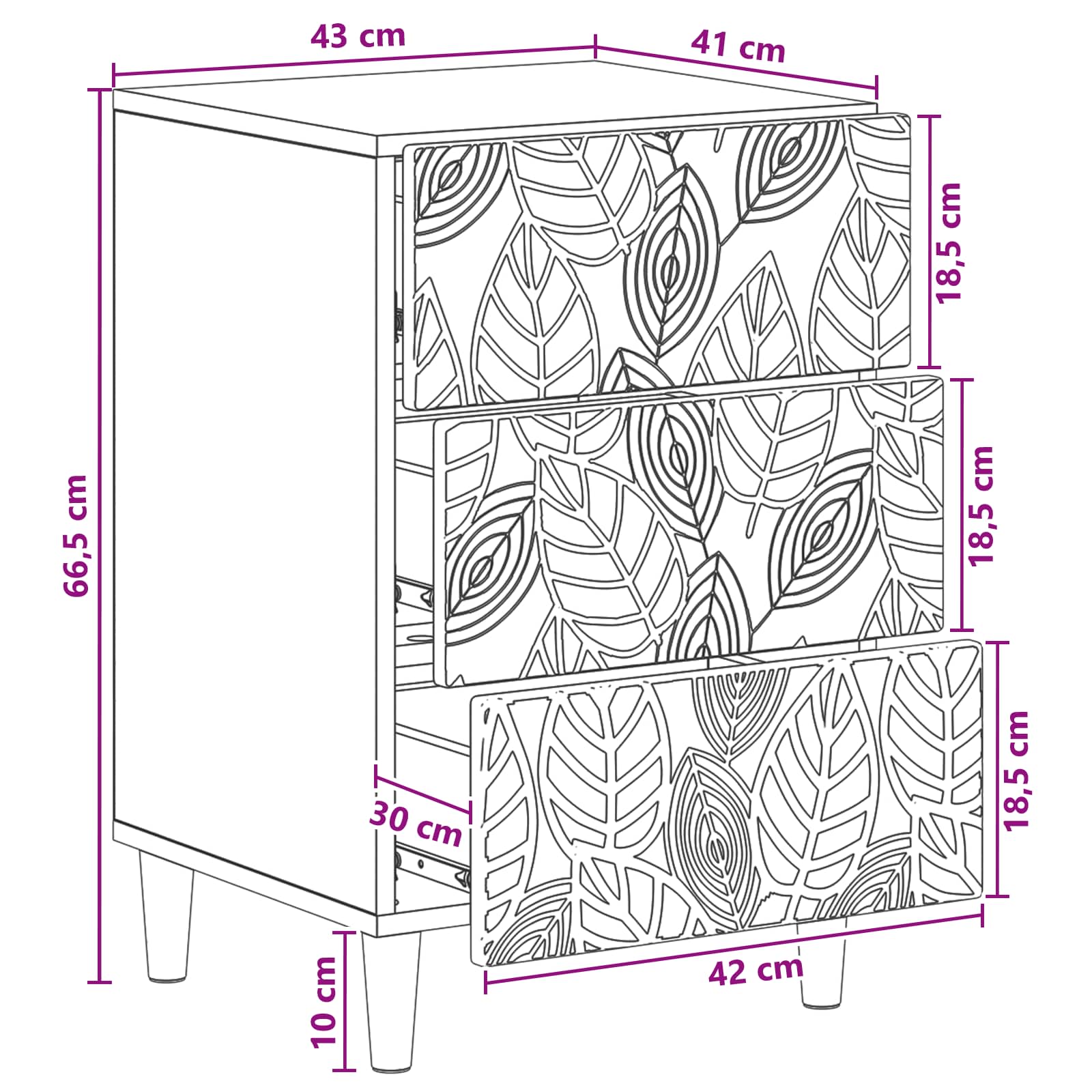Κομοδίνο Γκρι Sonoma 43 x 39,5 x 66,5 εκ Επεξεργασμένο Ξύλο - Pakobazaar