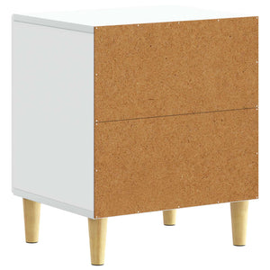 Κομοδίνο 2 pcs Λευκό 43 x 34,5 x 50 εκ Επεξεργασμένο Ξύλο - Pakobazaar