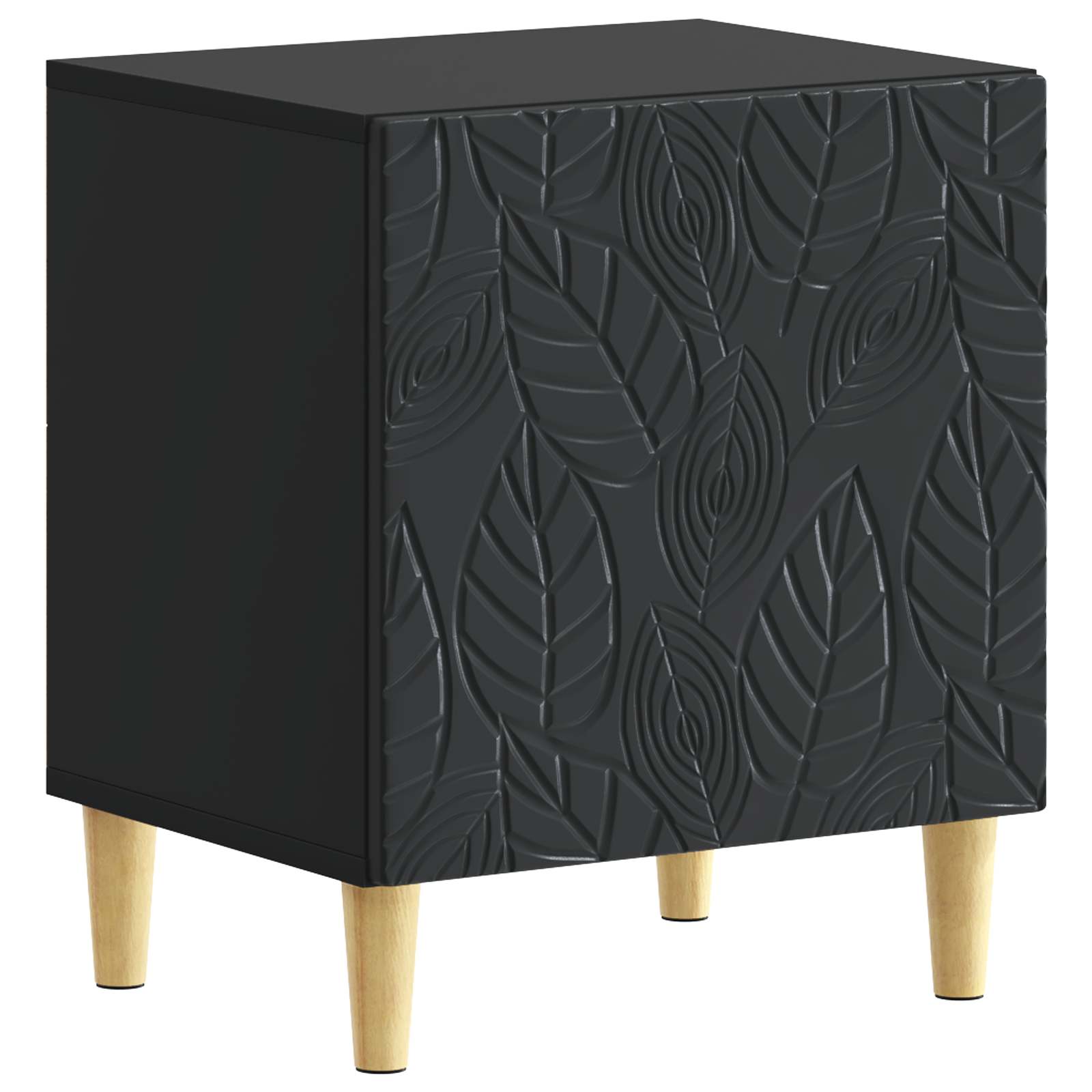 Κομοδίνο 2 pcs Μαύρο 43 x 34,5 x 50 εκ Επεξεργασμένο Ξύλο - Pakobazaar