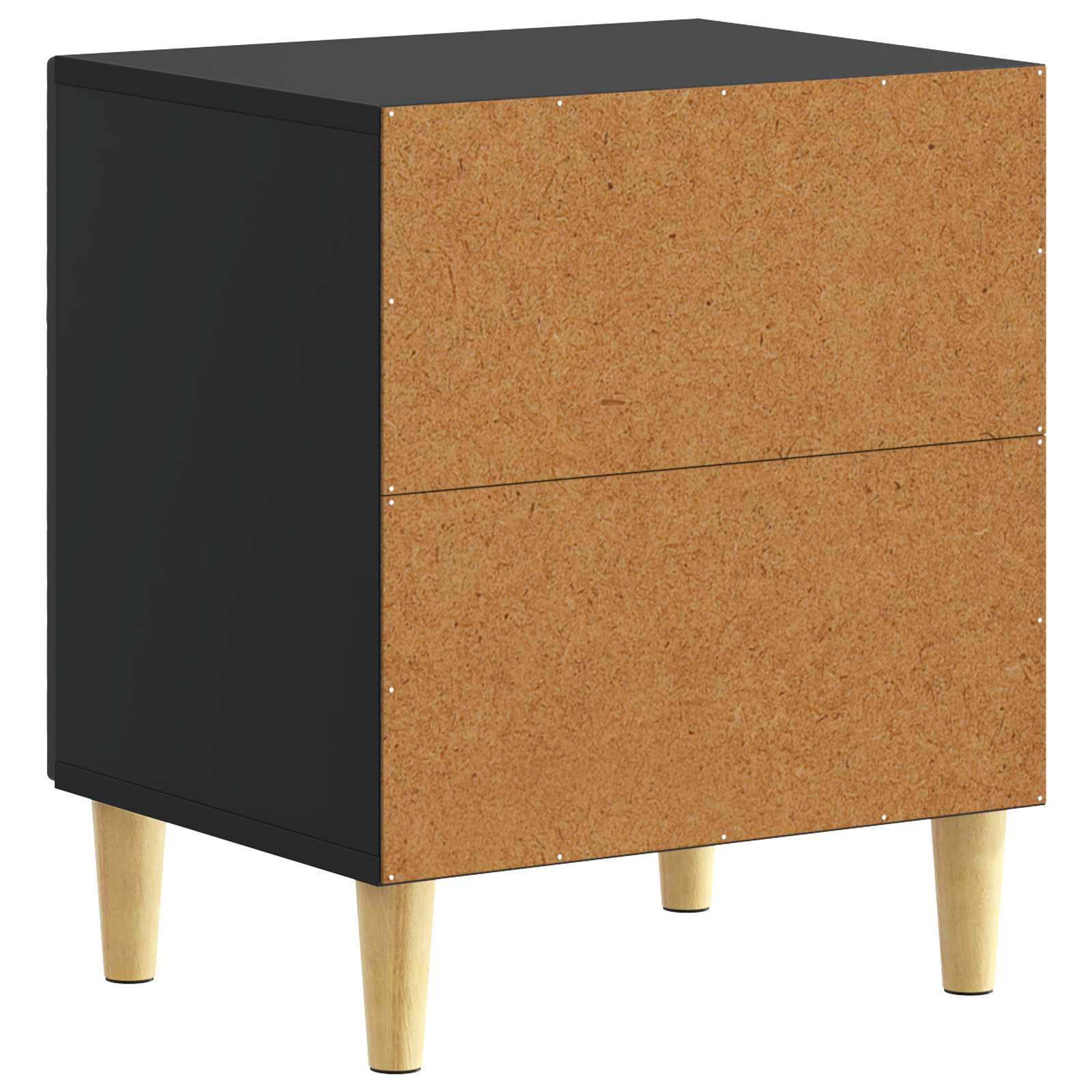 Κομοδίνο 2 pcs Μαύρο 43 x 34,5 x 50 εκ Επεξεργασμένο Ξύλο - Pakobazaar