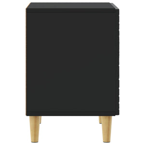 Κομοδίνο 2 pcs Μαύρο 43 x 34,5 x 50 εκ Επεξεργασμένο Ξύλο - Pakobazaar