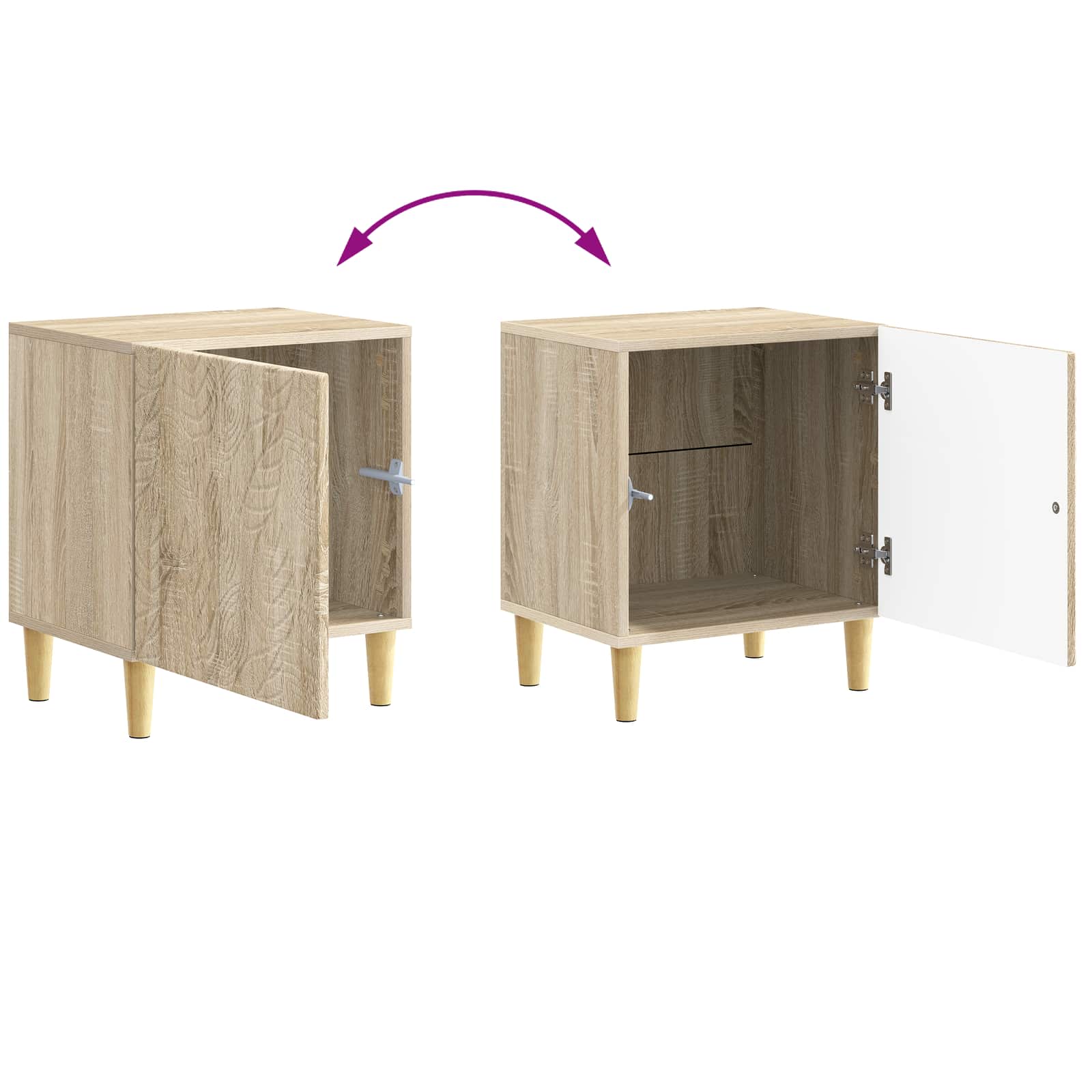 Κομοδίνο 2 pcs Sonoma Δρυς 43 x 34,5 x 50 εκ Επεξεργασμένο Ξύλο - Pakobazaar