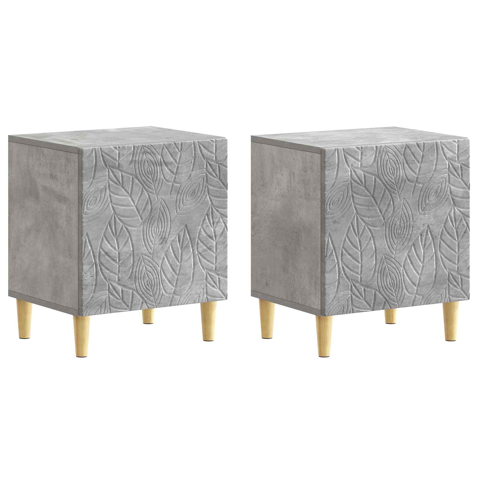 Κομοδίνο 2 pcs Γκρι Σκυροδέματος 43 x 34,5 x 50 εκ - Pakobazaar