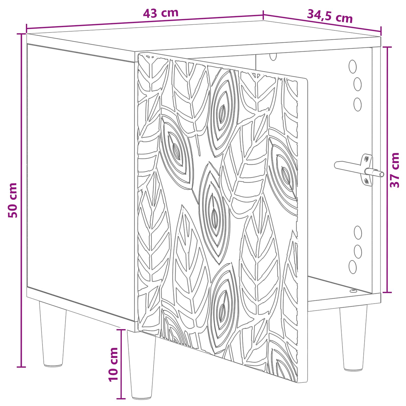 Κομοδίνο 2 pcs Γκρι Σκυροδέματος 43 x 34,5 x 50 εκ - Pakobazaar