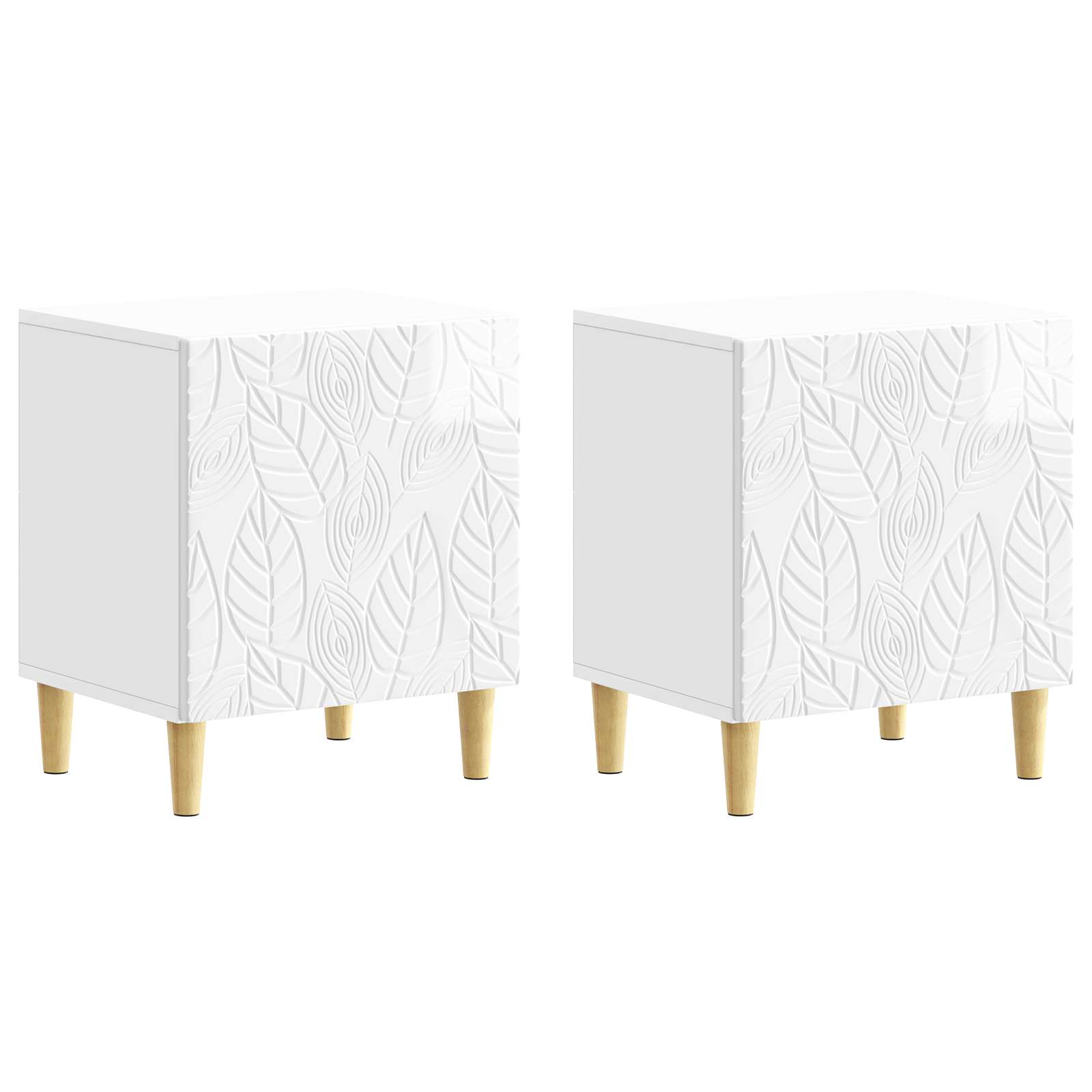 Κομοδίνο 2 pcs Γυαλιστερό Λευκό 43 x 34,5 x 50 εκ - Pakobazaar