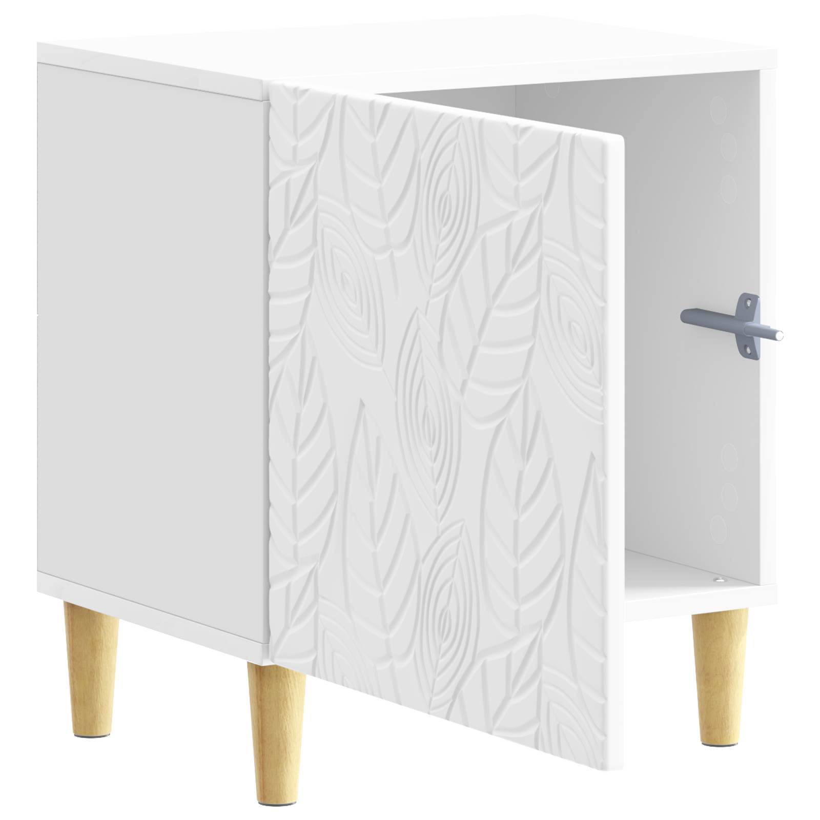Κομοδίνο 2 pcs Γυαλιστερό Λευκό 43 x 34,5 x 50 εκ - Pakobazaar