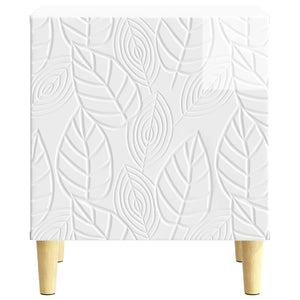Κομοδίνο 2 pcs Γυαλιστερό Λευκό 43 x 34,5 x 50 εκ - Pakobazaar