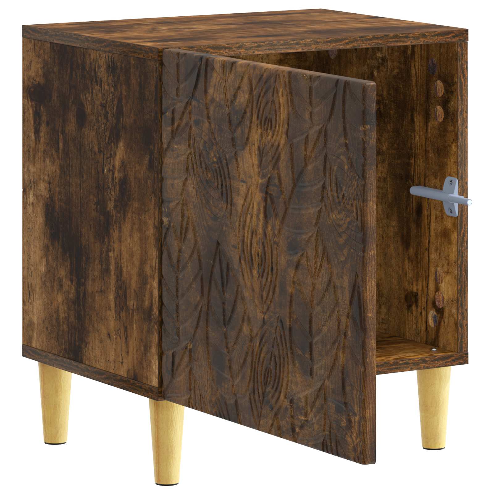 Κομοδίνο 2 pcs Καπνισμένο Ξύλο Δρυός 43 x 34,5 x 50 εκ - Pakobazaar