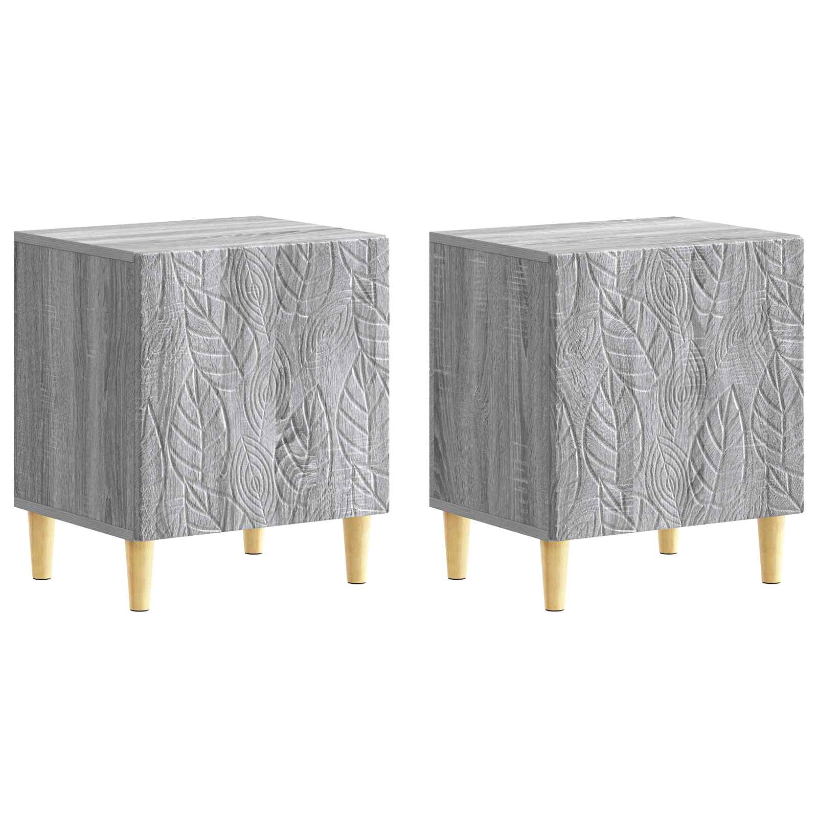 Κομοδίνο 2 pcs Γκρι Sonoma 43 x 34,5 x 50 εκ Επεξεργασμένο Ξύλο - Pakobazaar