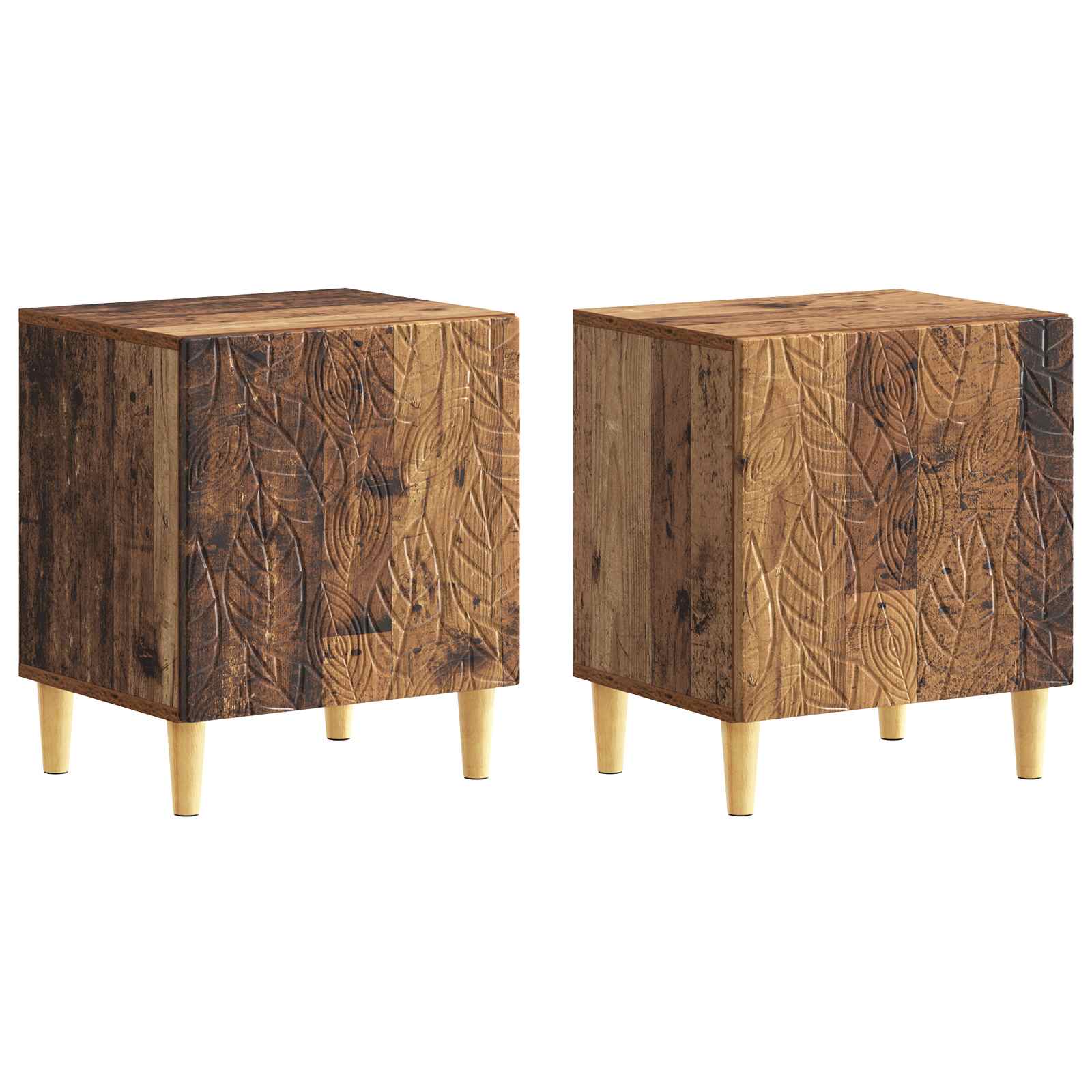 Κομοδίνο 2 pcs Παλαιωμένο ξύλο 43 x 34,5 x 50 εκ - Pakobazaar