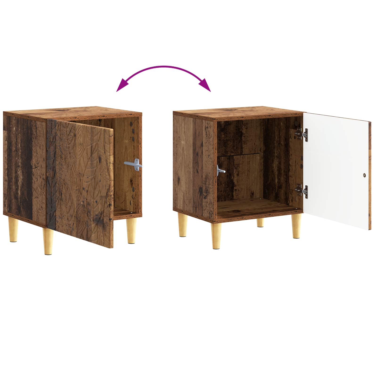 Κομοδίνο 2 pcs Παλαιωμένο ξύλο 43 x 34,5 x 50 εκ - Pakobazaar