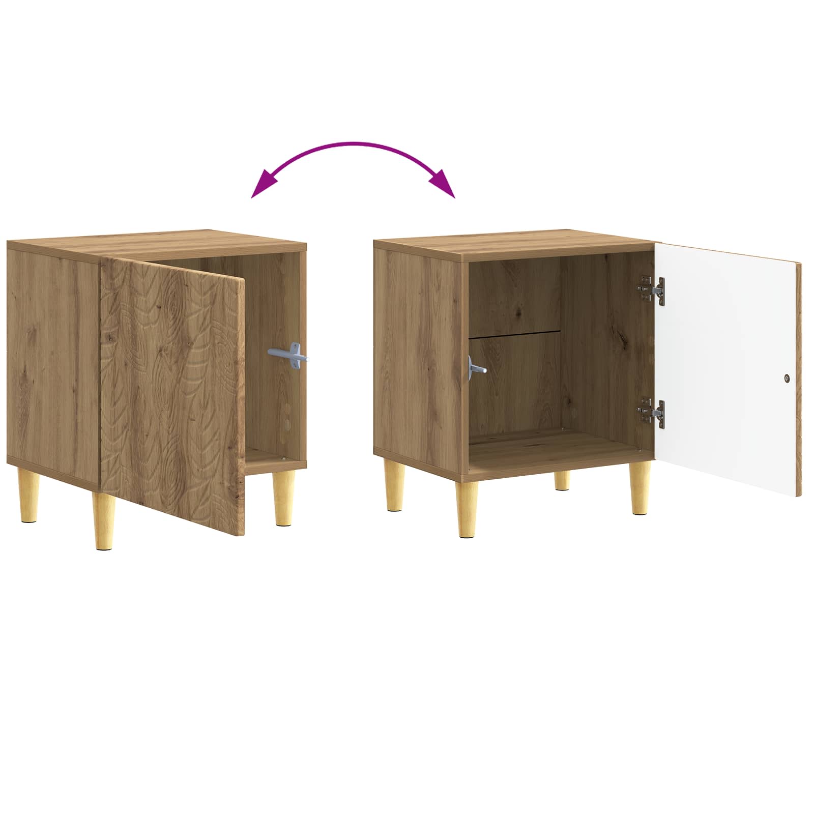 Κομοδίνο 2 pcs Artisan Δρυς 43 x 34,5 x 50 εκ - Pakobazaar