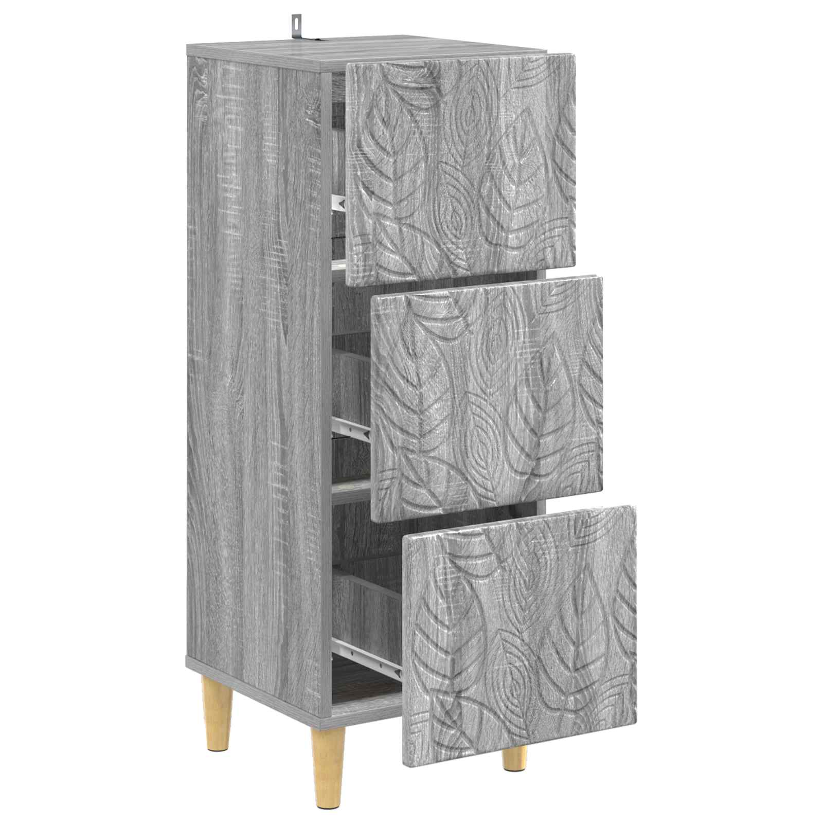 Ντουλάπι με Συρτάρια Γκρι Sonoma 33 x 34,5 x 90 εκ - Pakobazaar