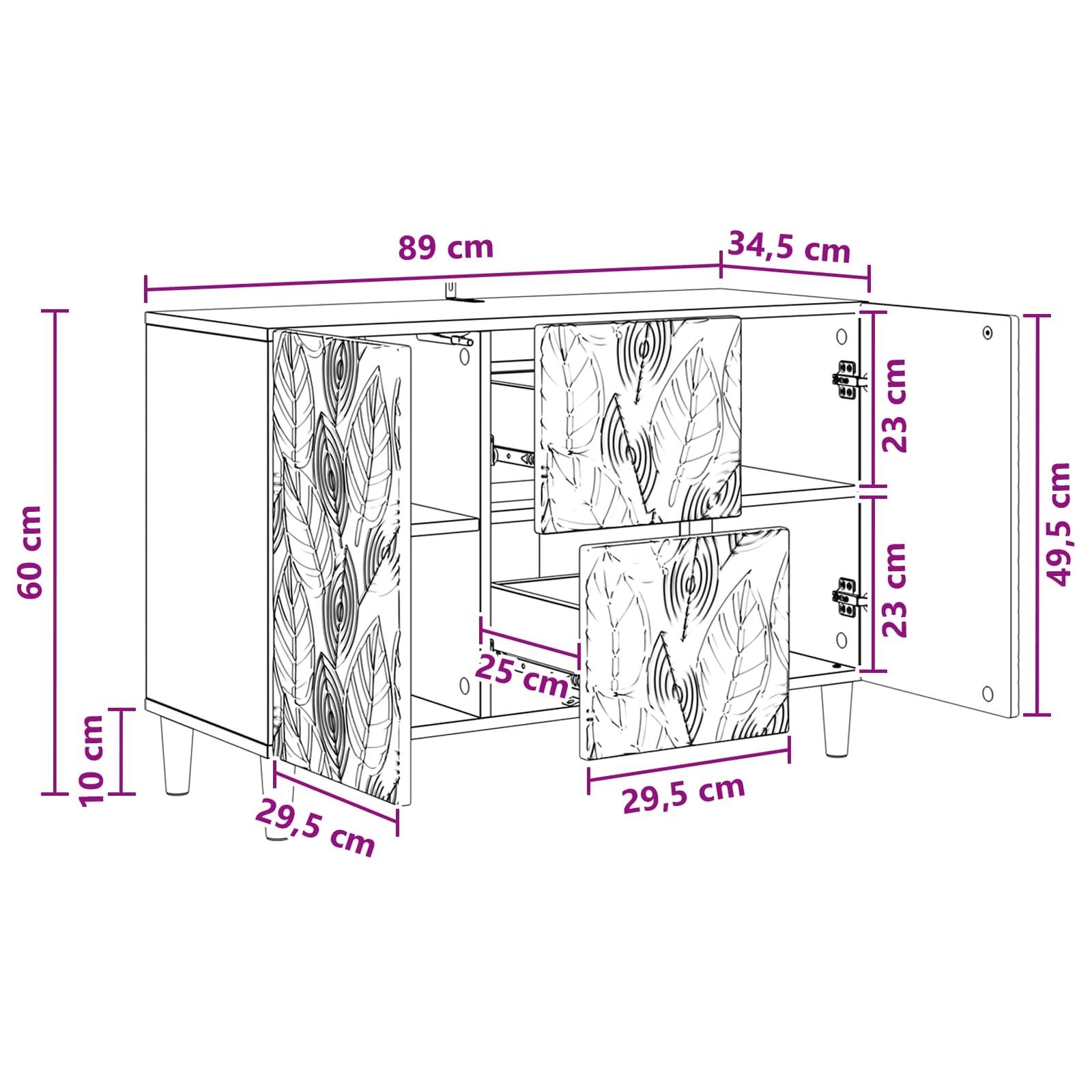 Πλαϊνό γραφείο Γκρι Σκυροδέματος 89 x 34,5 x 60 εκ. - Pakobazaar