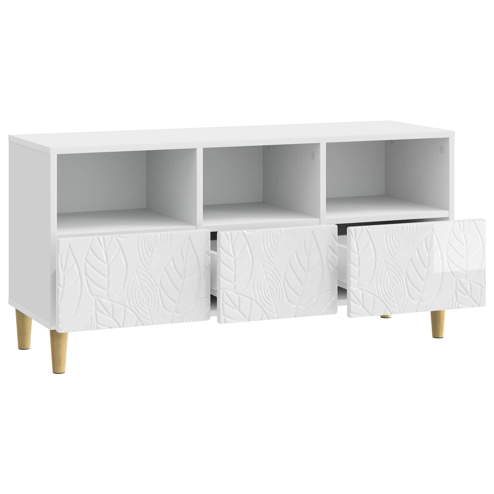 Ντουλάπι TV 102 x 34,5 x 50 εκ. Γυαλιστερό Λευκό - Pakobazaar