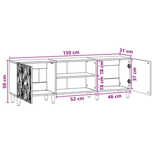Ντουλάπι TV 150 x 31 x 50 εκ. Μαύρο Επεξεργασμένο Ξύλο - Pakobazaar