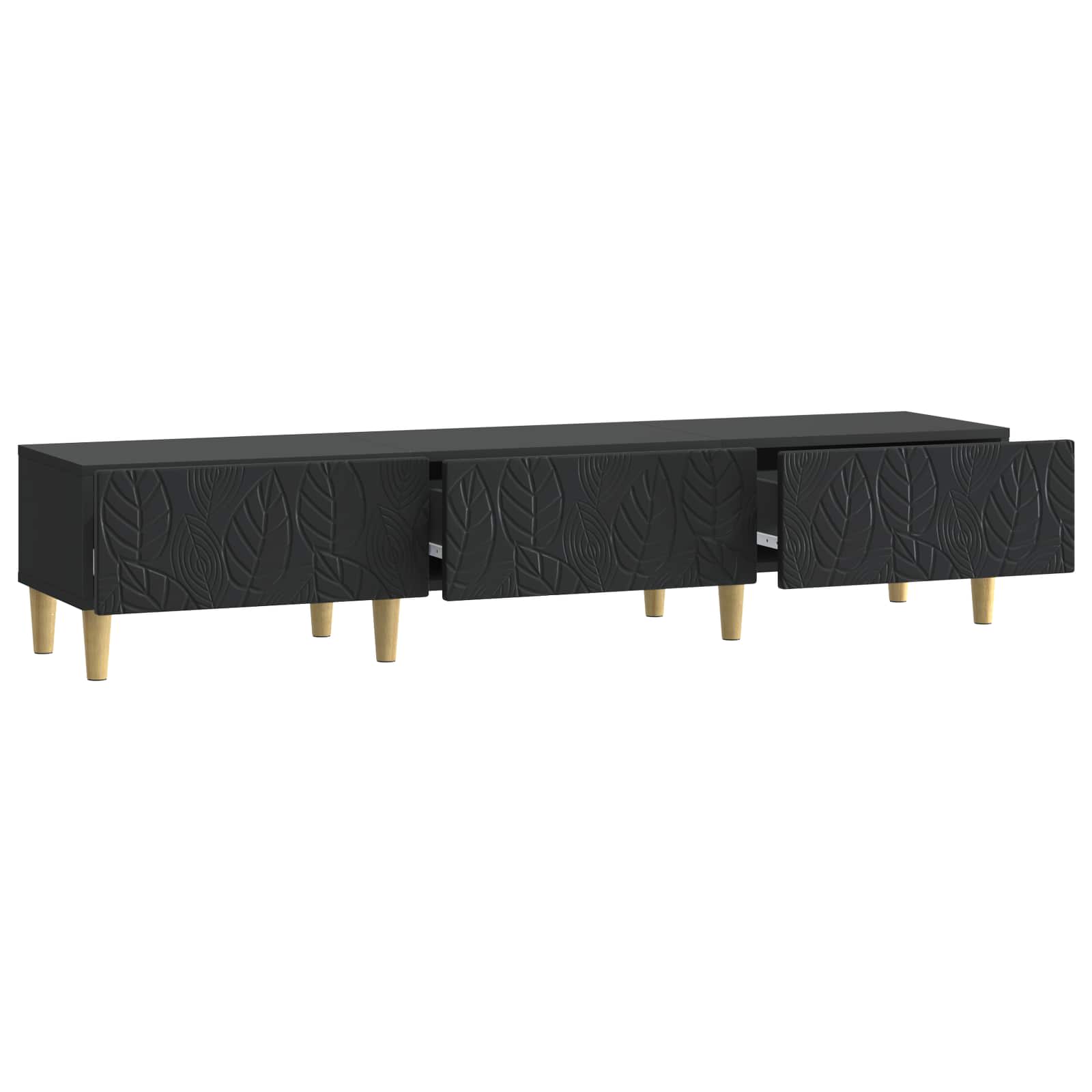 Ντουλάπι TV 147 x 34,5 x 30 εκ Μαύρο Επεξεργασμένο Ξύλο - Pakobazaar